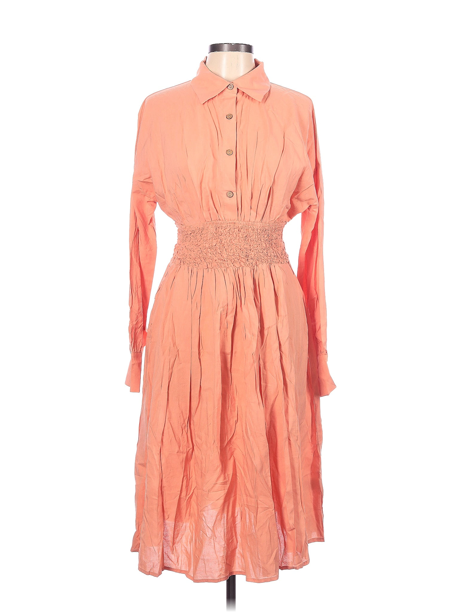 Cupshe Solid Pink Orange Casual Dress Size L 42 Off ThredUP