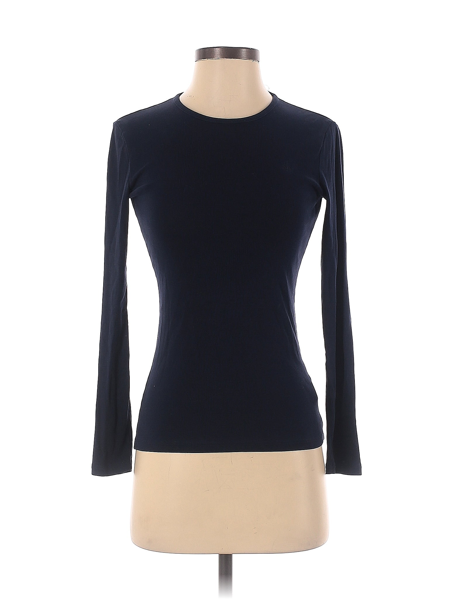 Lauren By Ralph Lauren 100 Cotton Color Block Solid Navy Blue Pullover