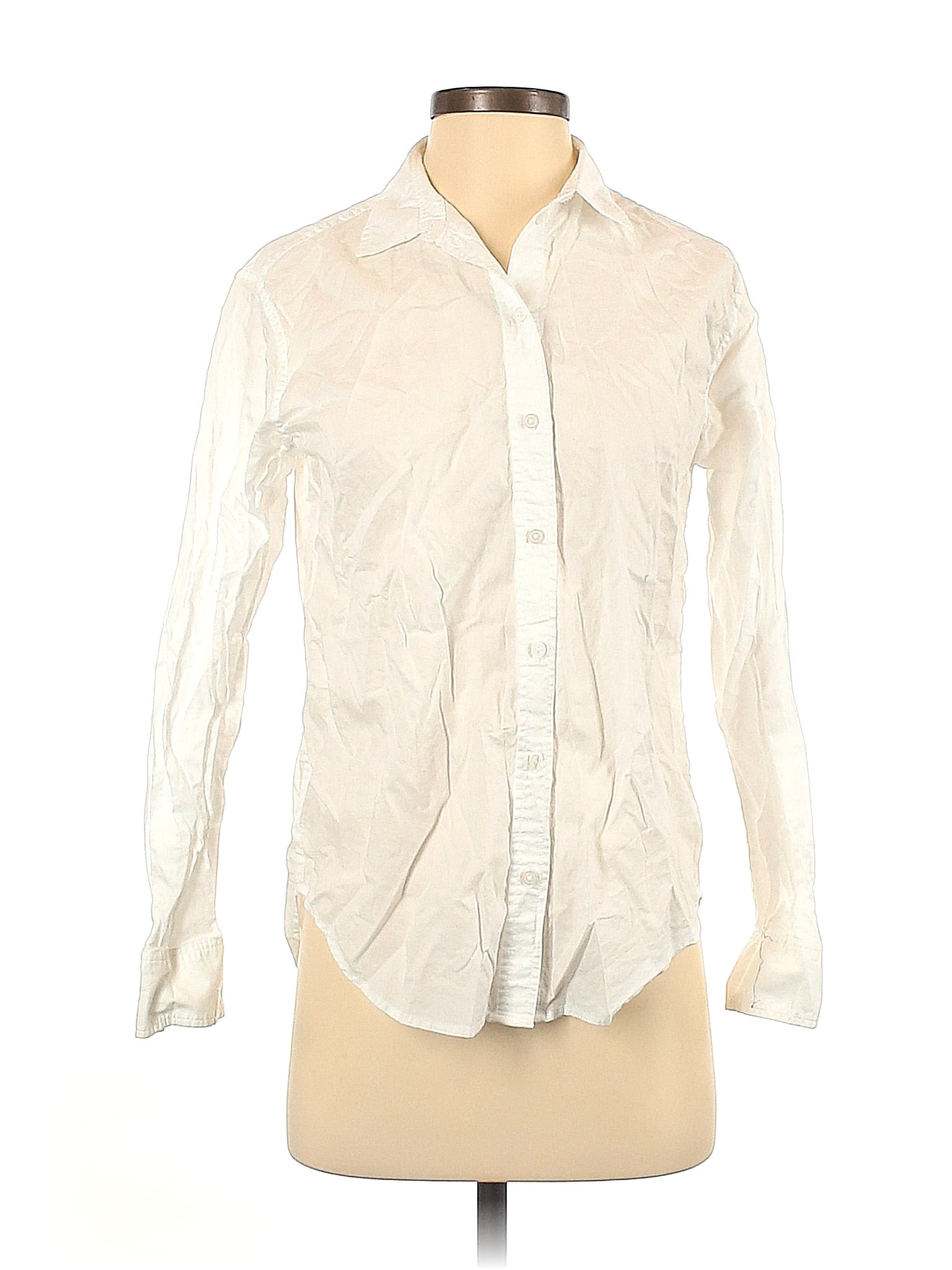 Everlane Cotton Tropical White Ivory Long Sleeve Button Down Shirt