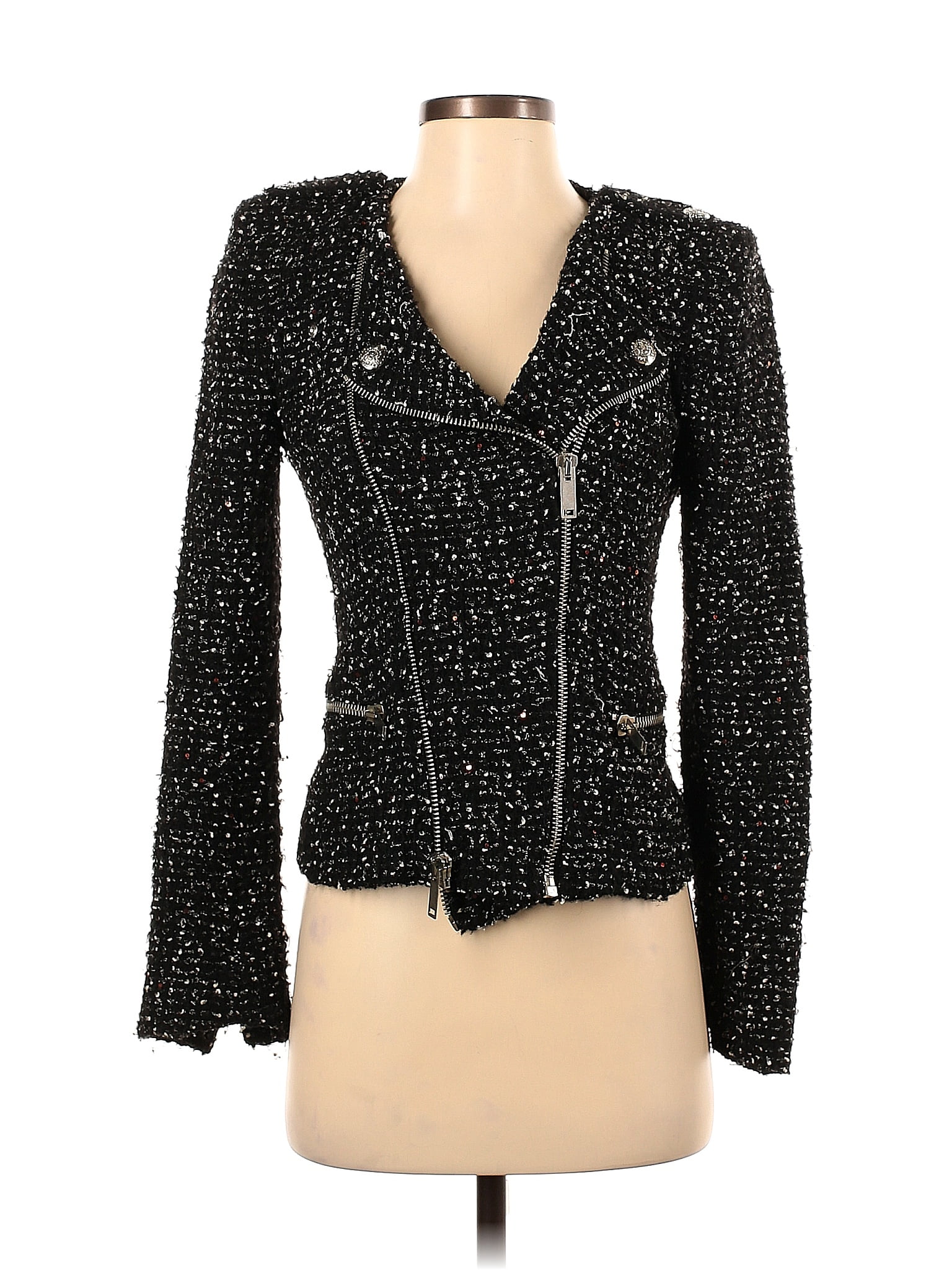 Zara Solid Black Jacket Size XS 53 Off ThredUP