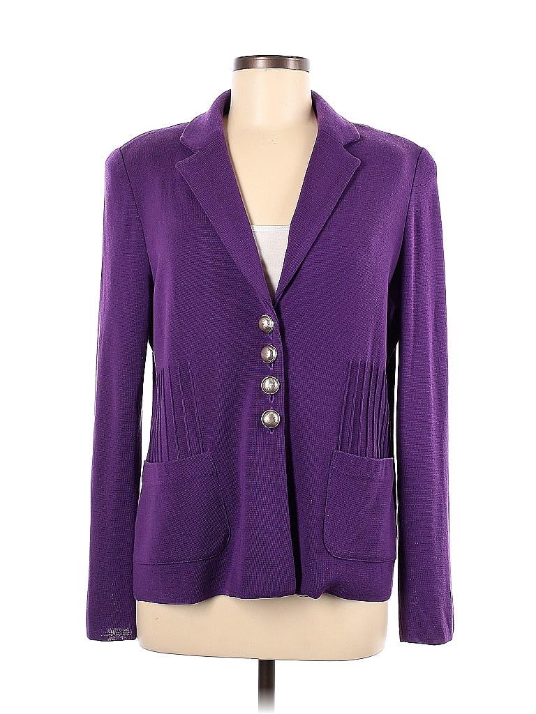 Misook Solid Purple Blazer Size M 80 Off ThredUP