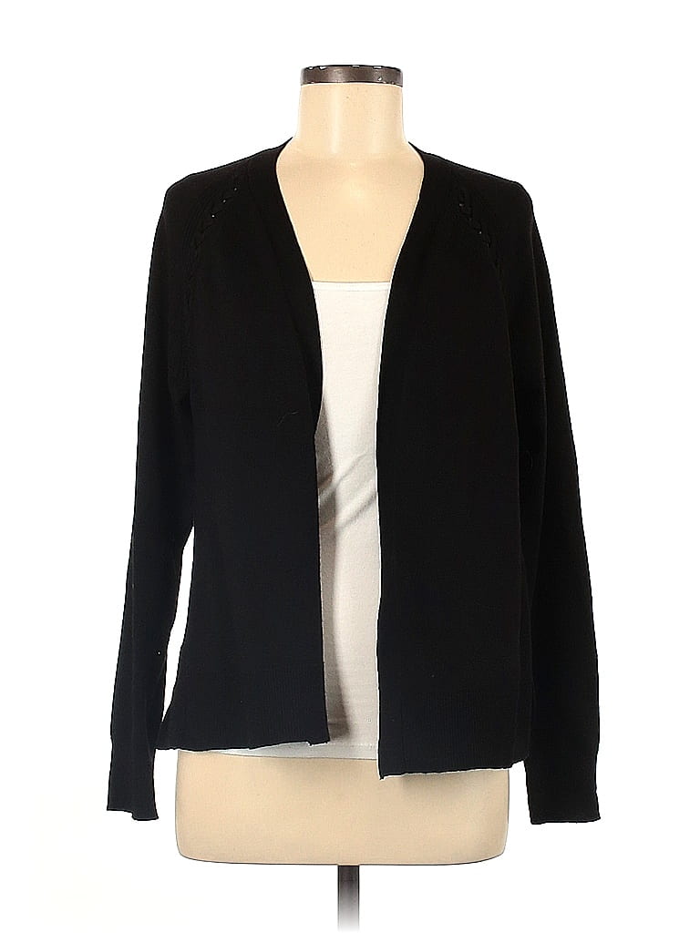 Th Madison Color Block Solid Black Cardigan Size M Off Thredup