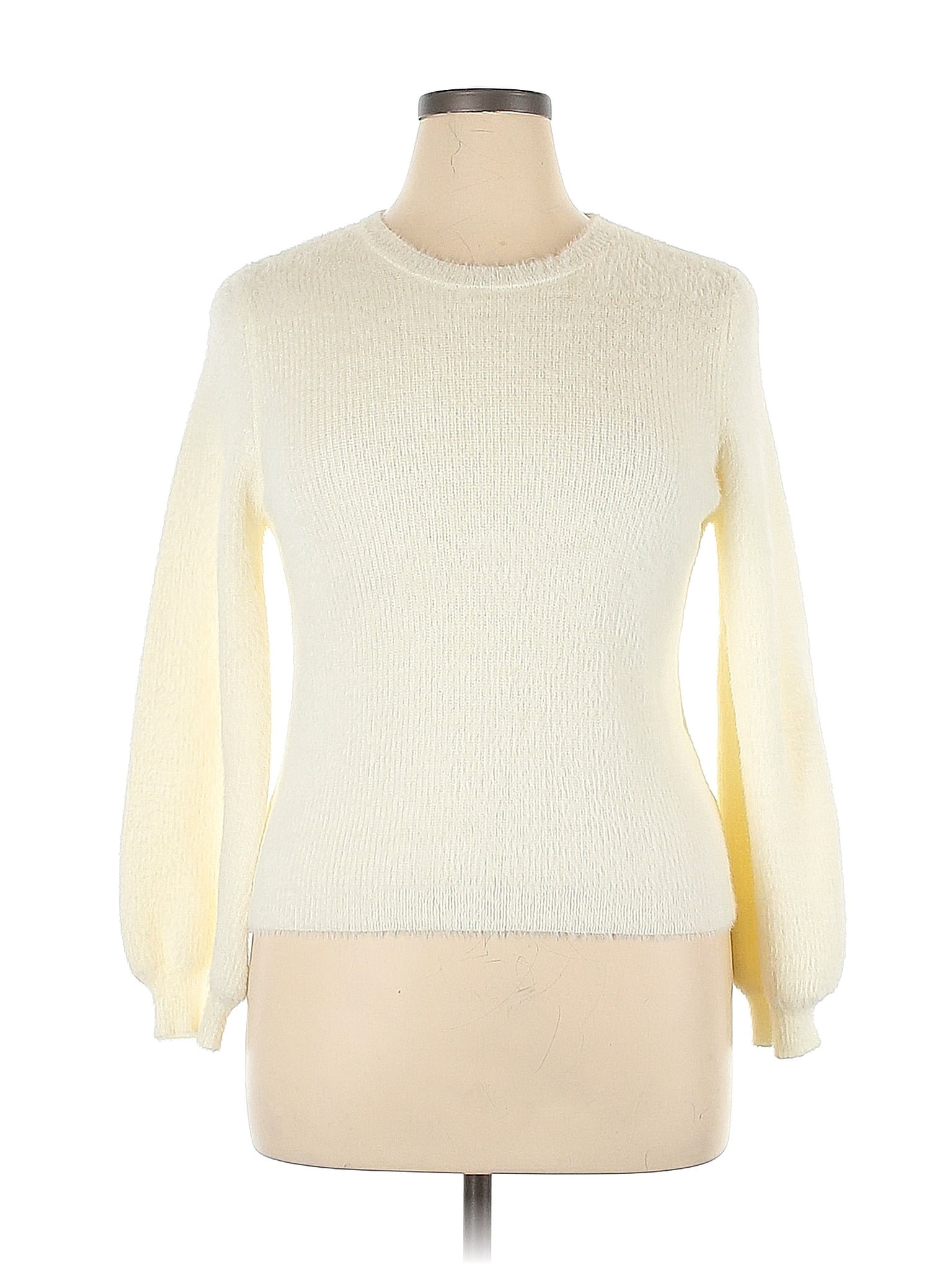 Weatherproof Color Block Solid Ivory Pullover Sweater Size XL 69 Off