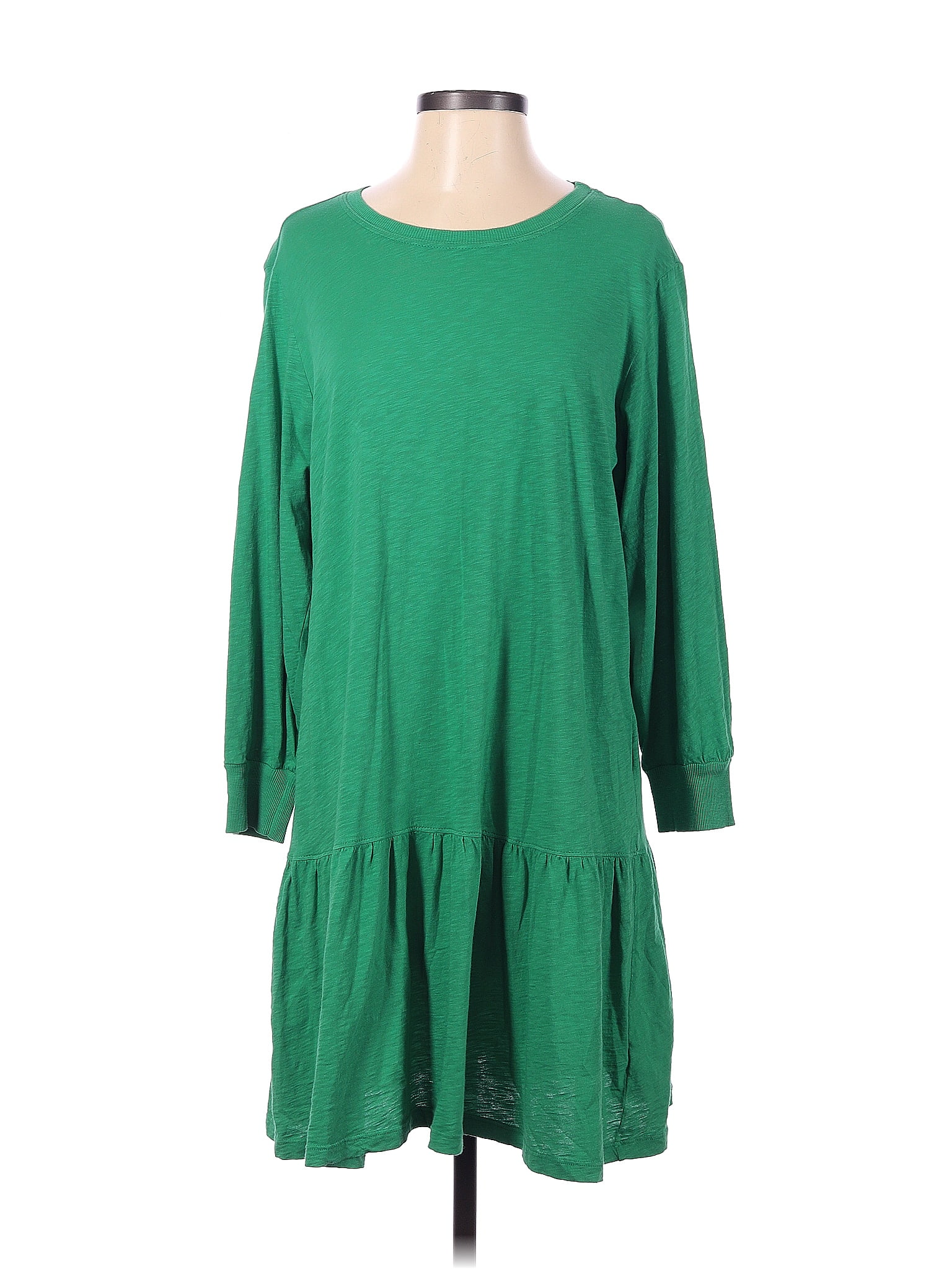 Velvet By Graham Spencer 100 Cotton Solid Green Casual Dress Size S