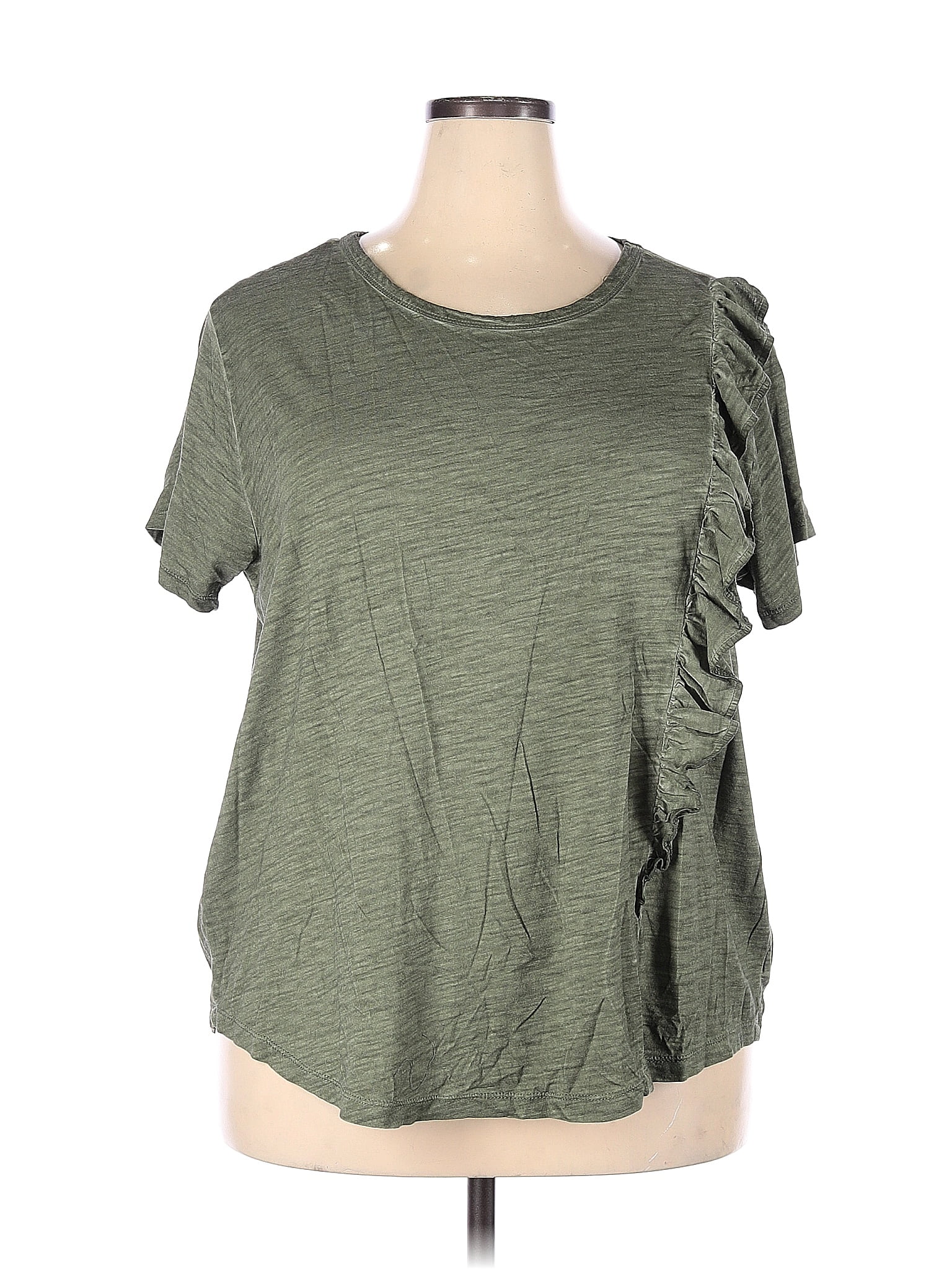 Sanctuary Stripes Green Short Sleeve Top Size X Plus Off Thredup