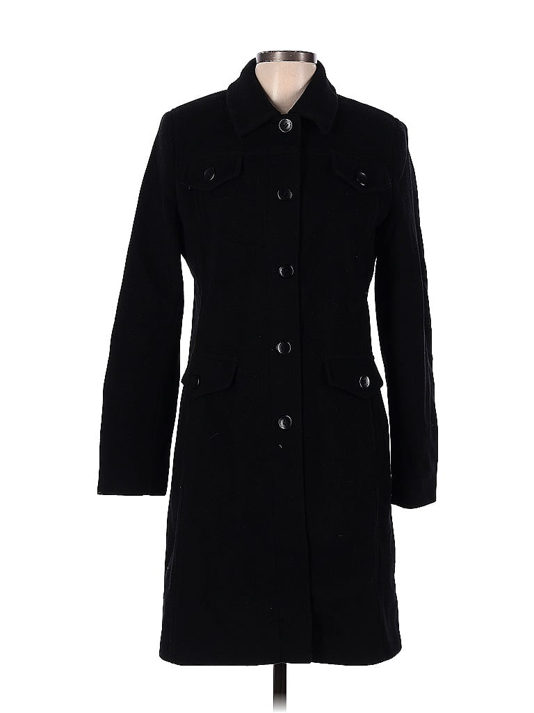 Via Spiga Solid Black Wool Coat Size 12 76 Off ThredUP