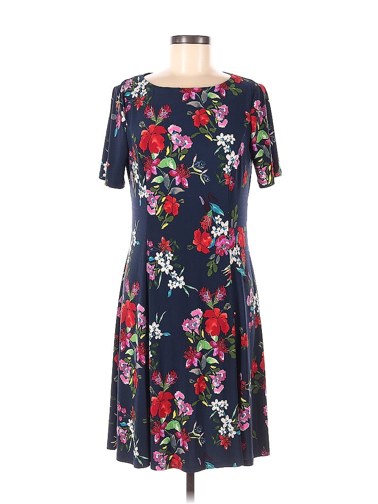 Roz Ali Floral Navy Blue Casual Dress Size M Off Thredup