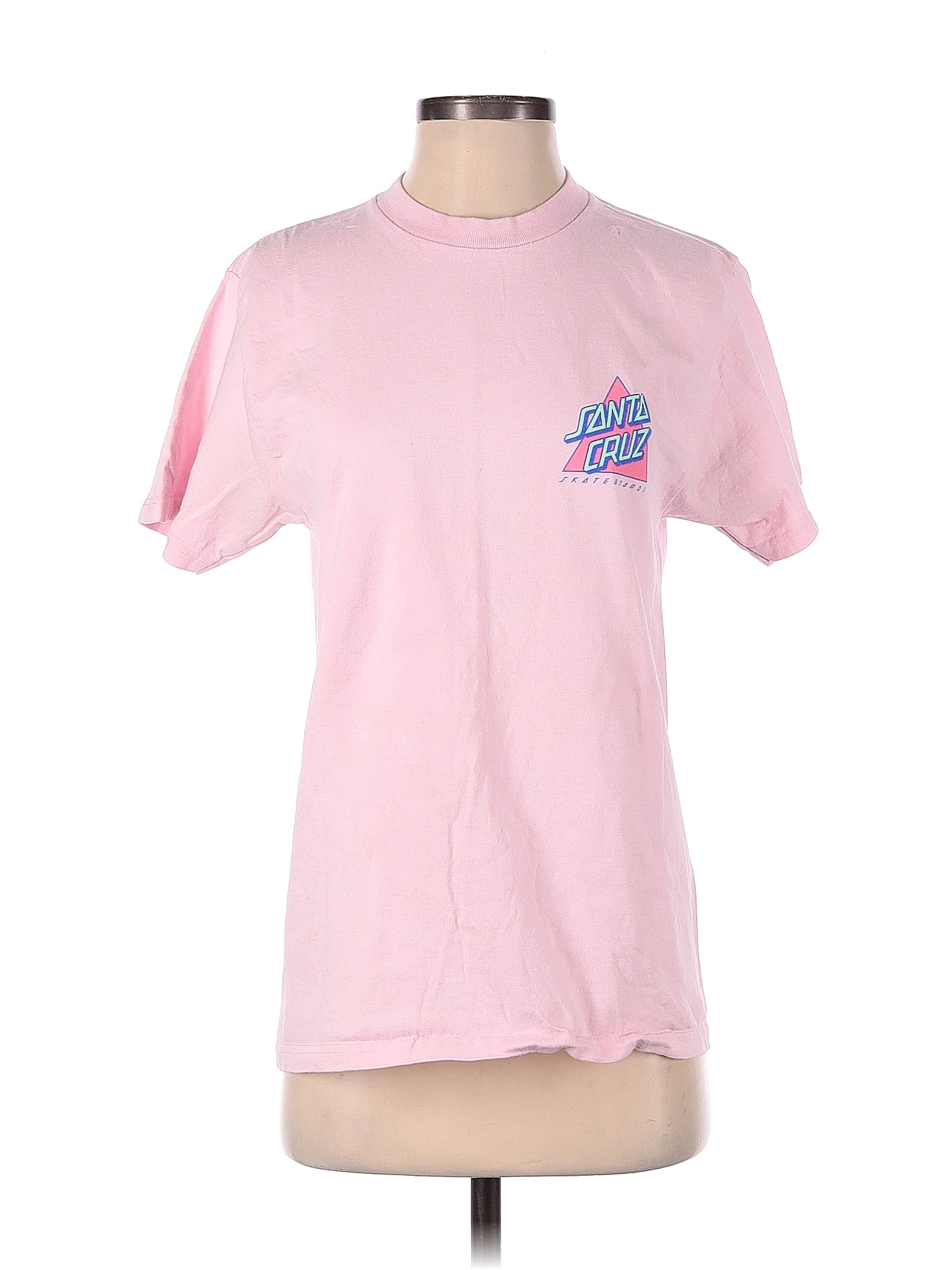 Santa Cruz Skate Cotton Graphic Solid Pink Short Sleeve T Shirt