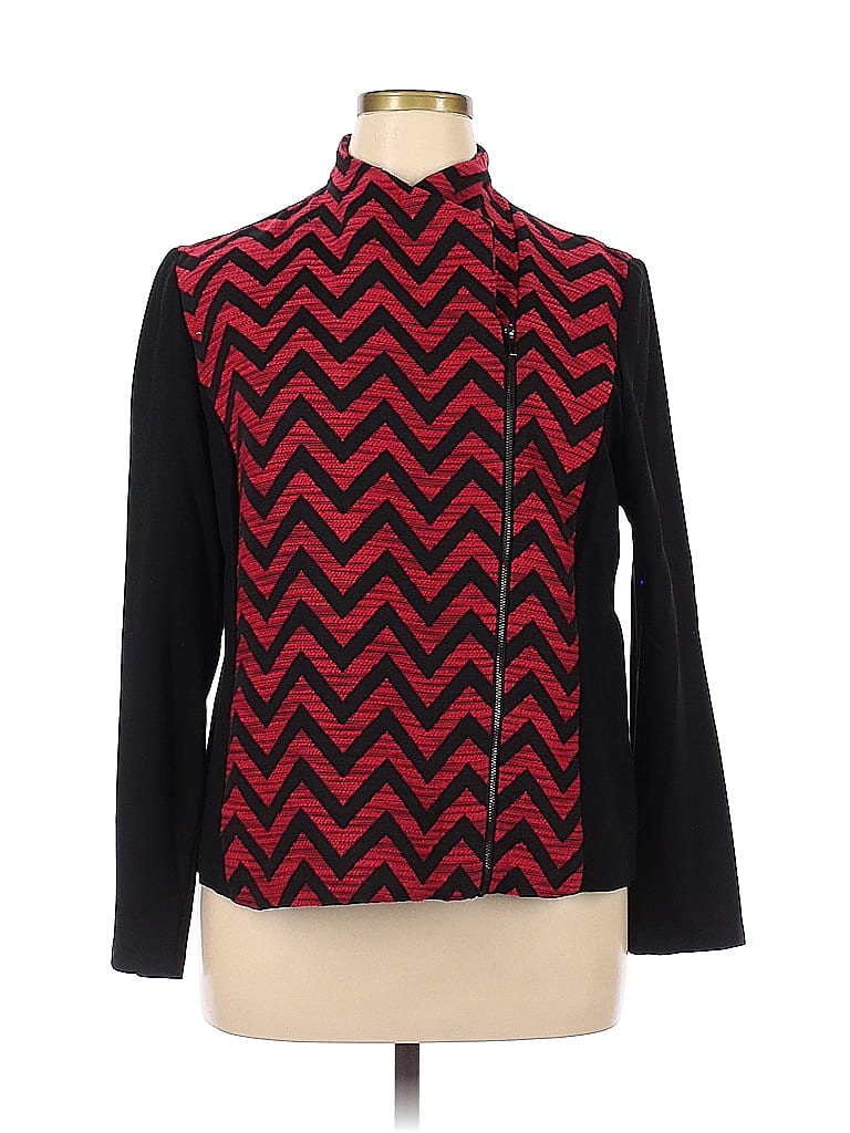 Chico S Chevron Herringbone Color Block Chevron Red Jacket Size Xl