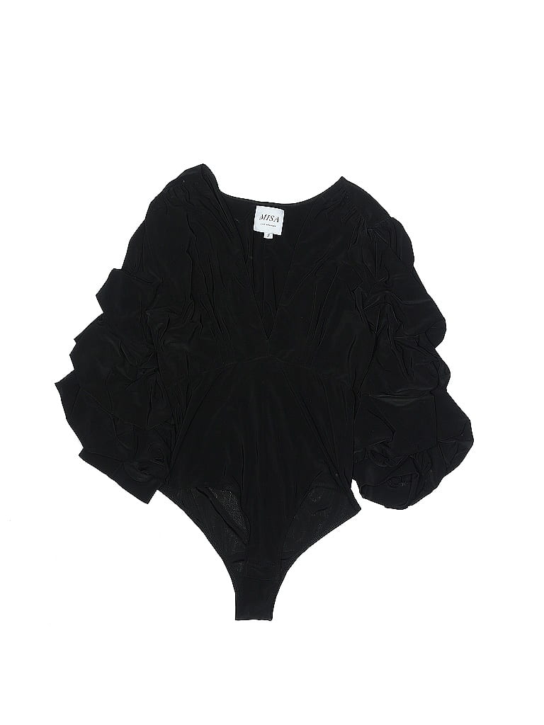 Misa Los Angeles Solid Black Bodysuit Size S Off Thredup