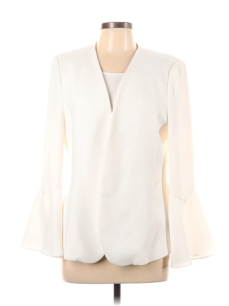 Zara Polyester Solid White Ivory Blazer Size Xl Off Thredup