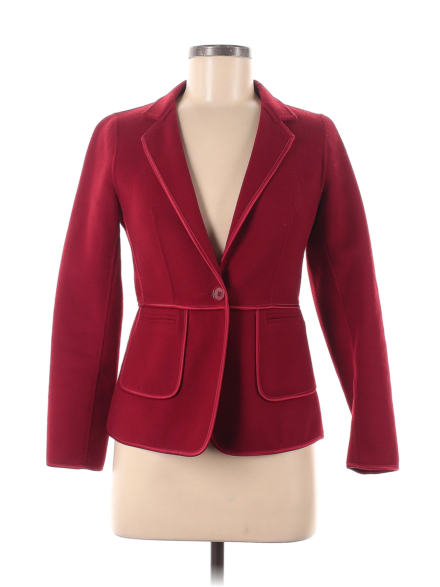 Talbots Solid Red Wool Blazer Size 2 Petite 74 Off ThredUP