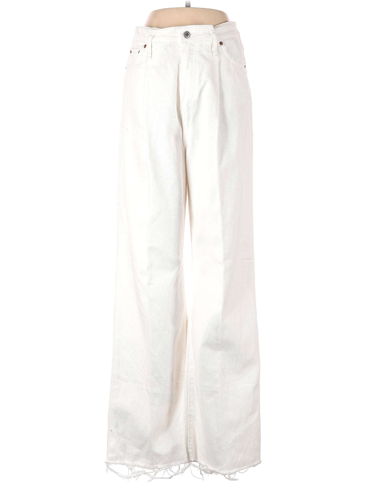 Zara Solid White Ivory Jeans Size 6 49 Off ThredUP