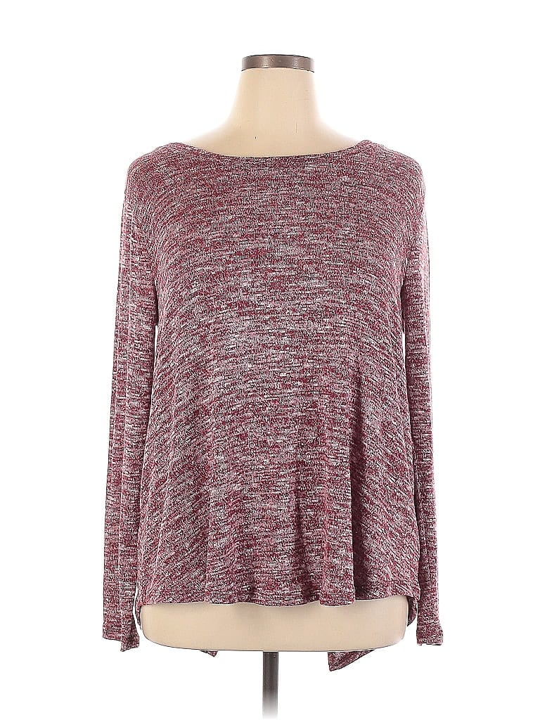 Reborn J Marled Red Burgundy Long Sleeve Top Size XL 68 Off ThredUP