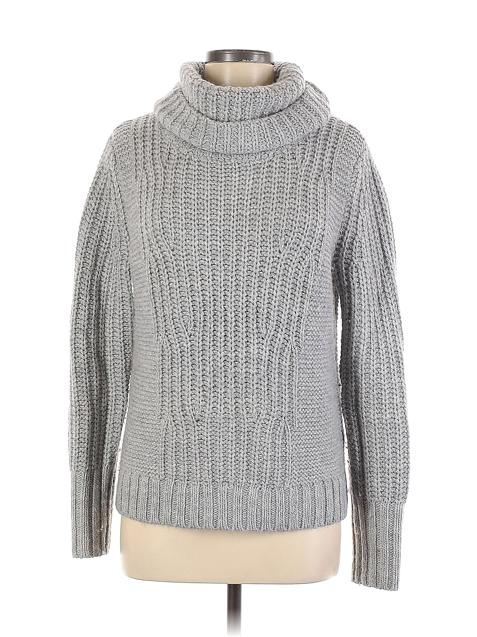 Banana Republic Color Block Solid Gray Pullover Sweater Size M