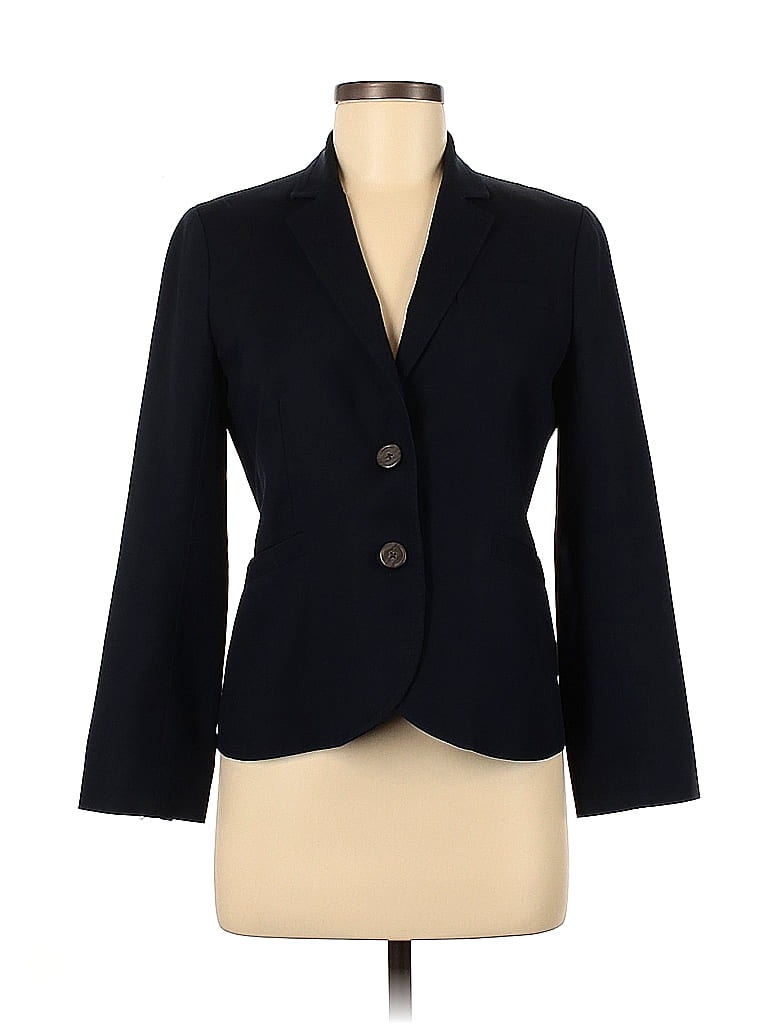 J Crew Cotton Solid Black Blazer Size Off Thredup