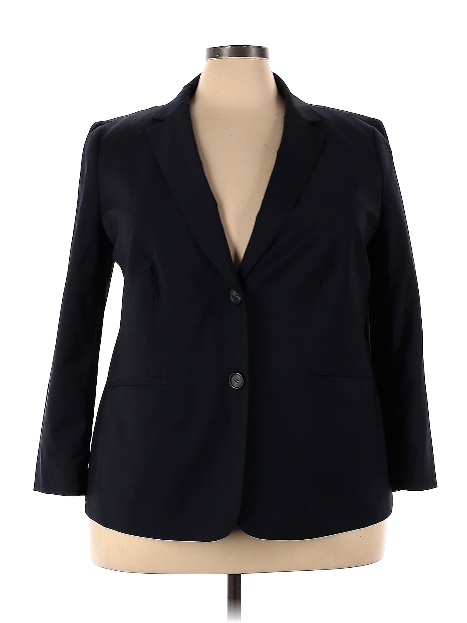 Talbots Solid Blue Wool Blazer Size Plus Off Thredup