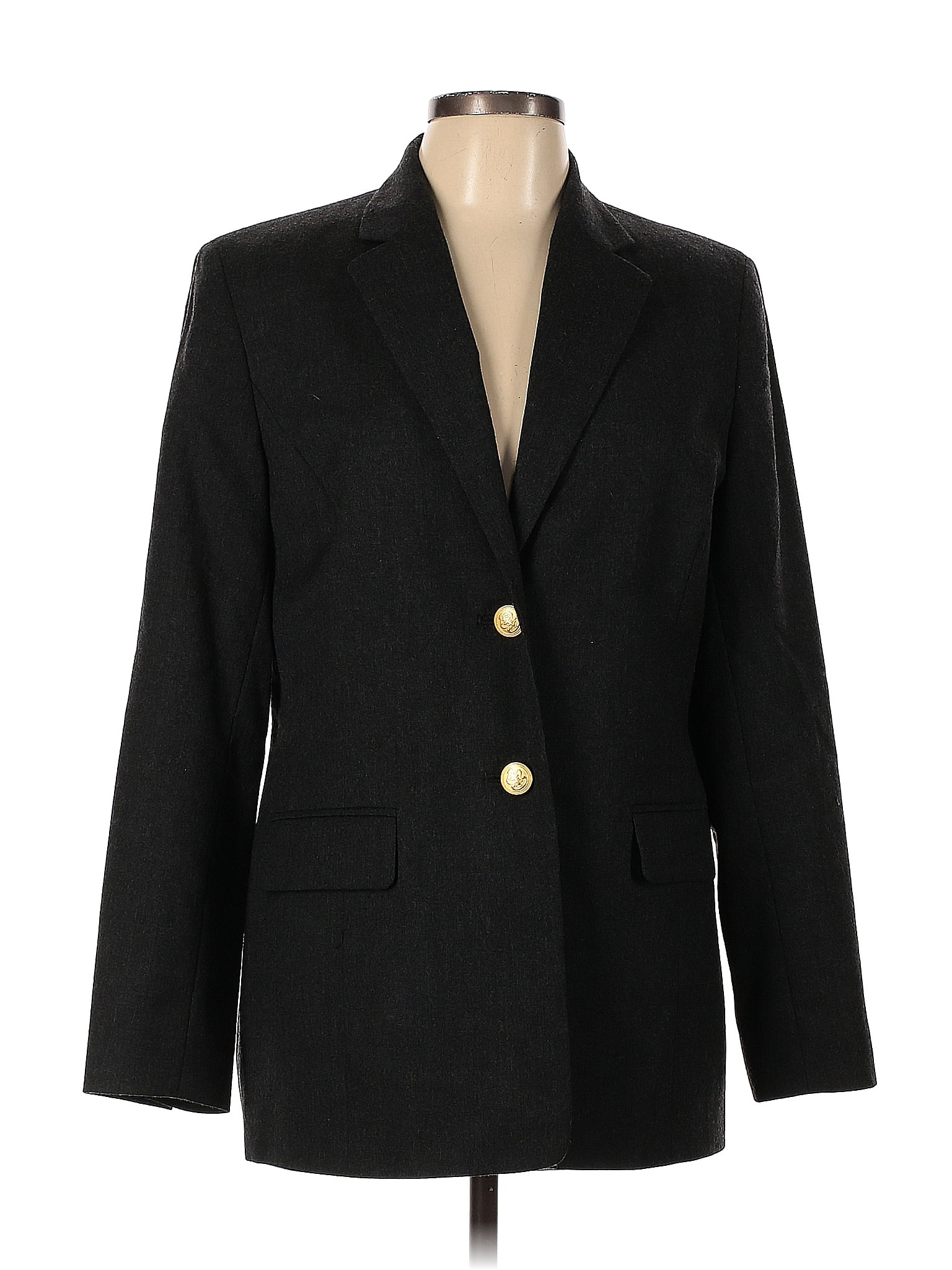 Talbots Wool Solid Black Jacket Size Off Thredup