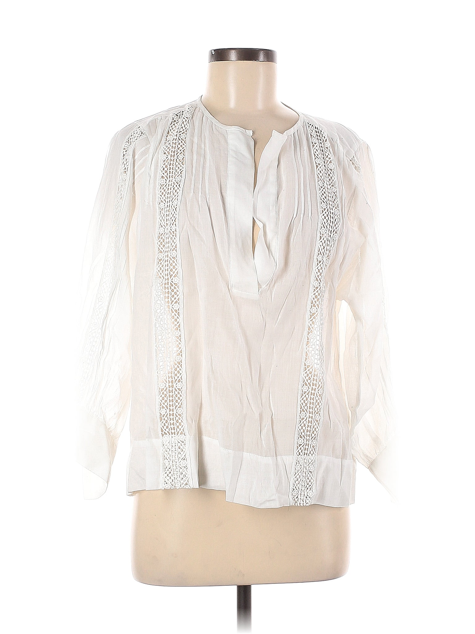 Zara White Ivory Long Sleeve Blouse Size M Off Thredup