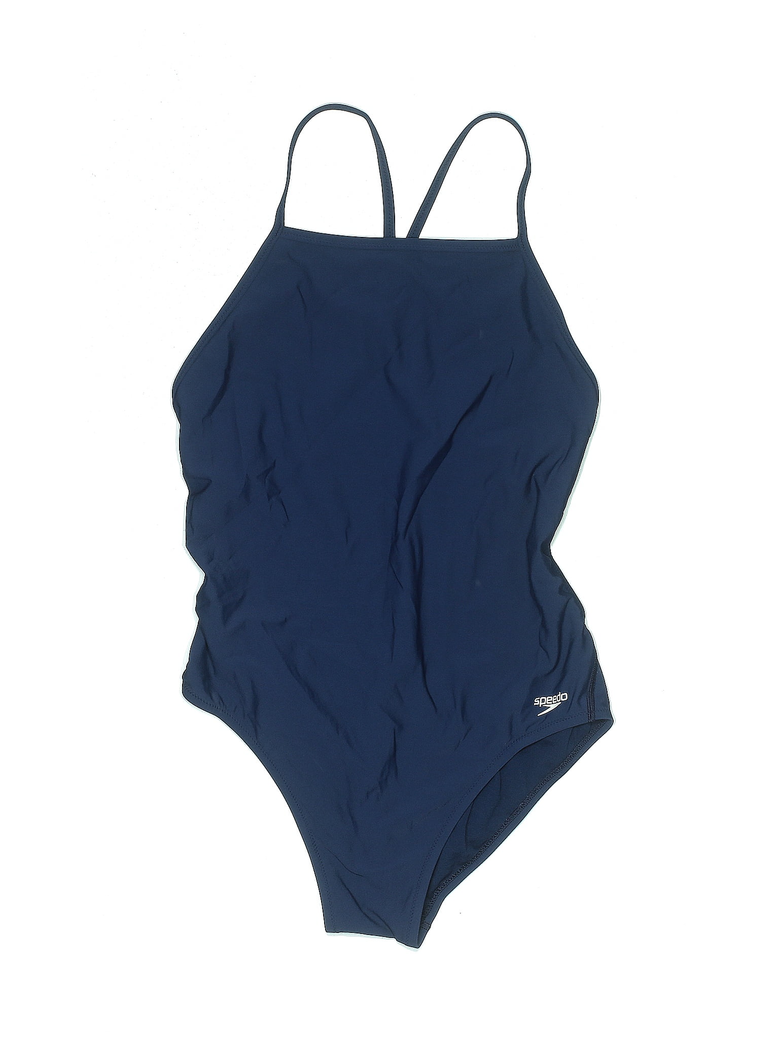 Speedo Solid Navy Blue One Piece Swimsuit Size 14 42 Off ThredUP