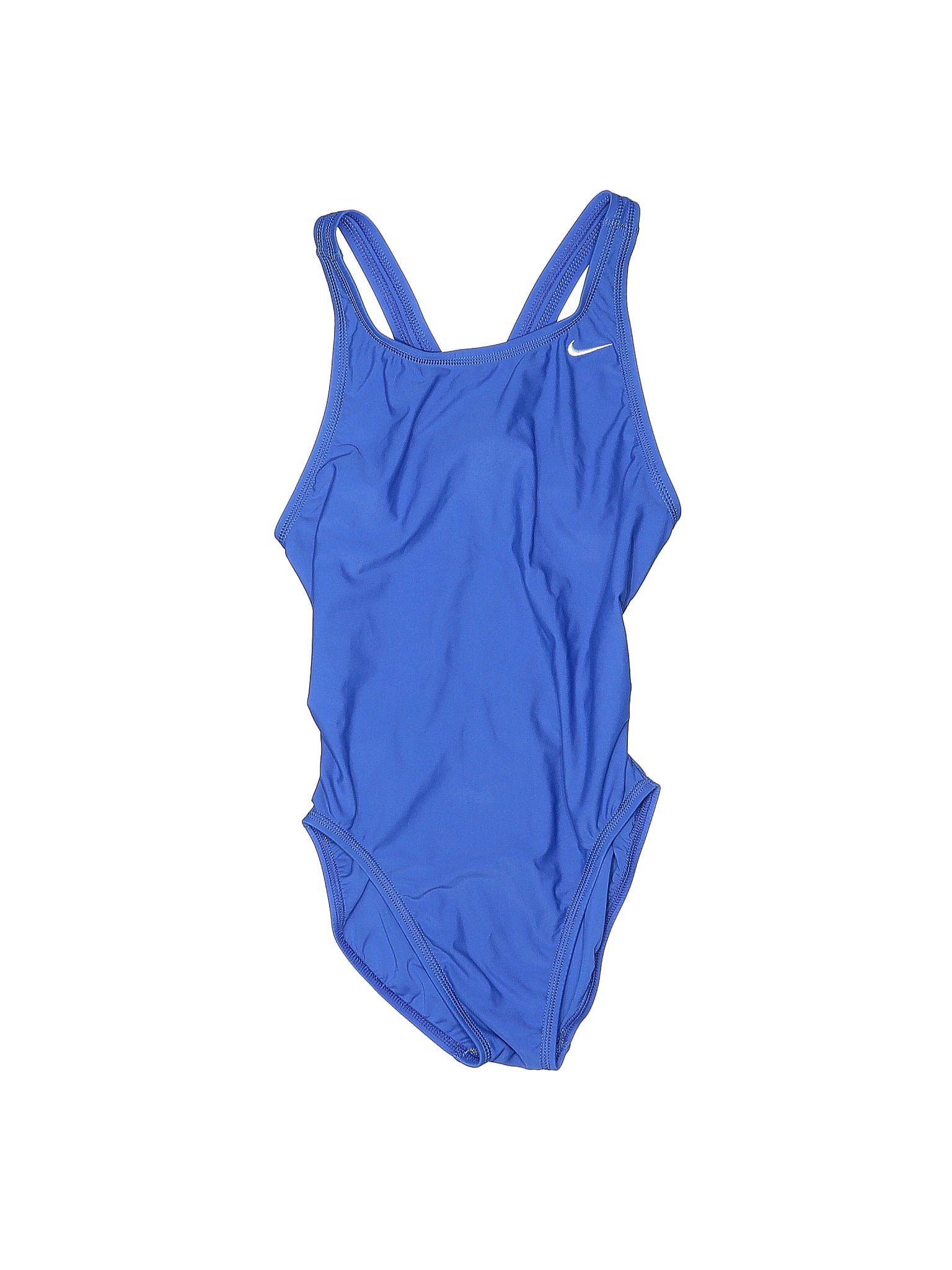 Nike Solid Blue One Piece Swimsuit Size Off Thredup