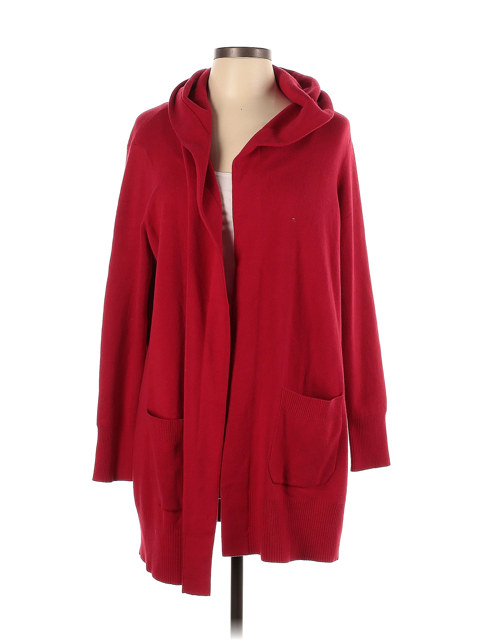 Zenergy By Chico S Solid Red Cardigan Size Lg 2 65 Off ThredUP