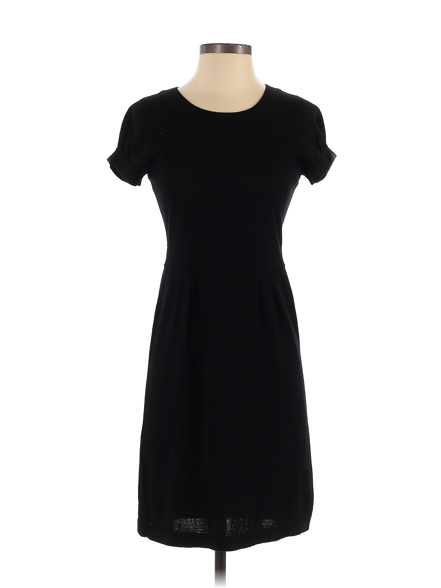 Banana Republic Merino Extra Fine Wool Solid Black Casual Dress