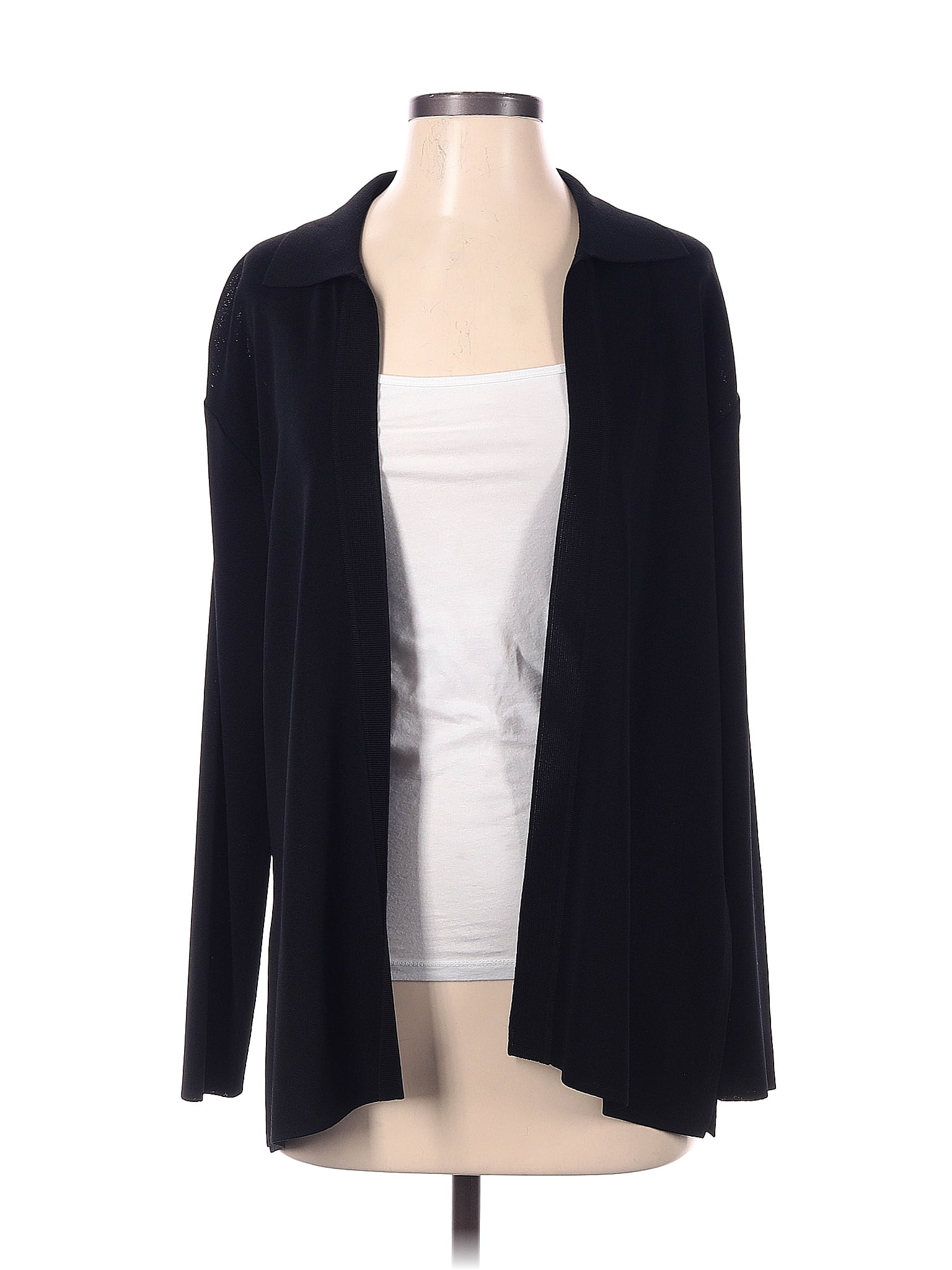 Misook 100 Acrylic Color Block Solid Black Cardigan Size XS 82 Off