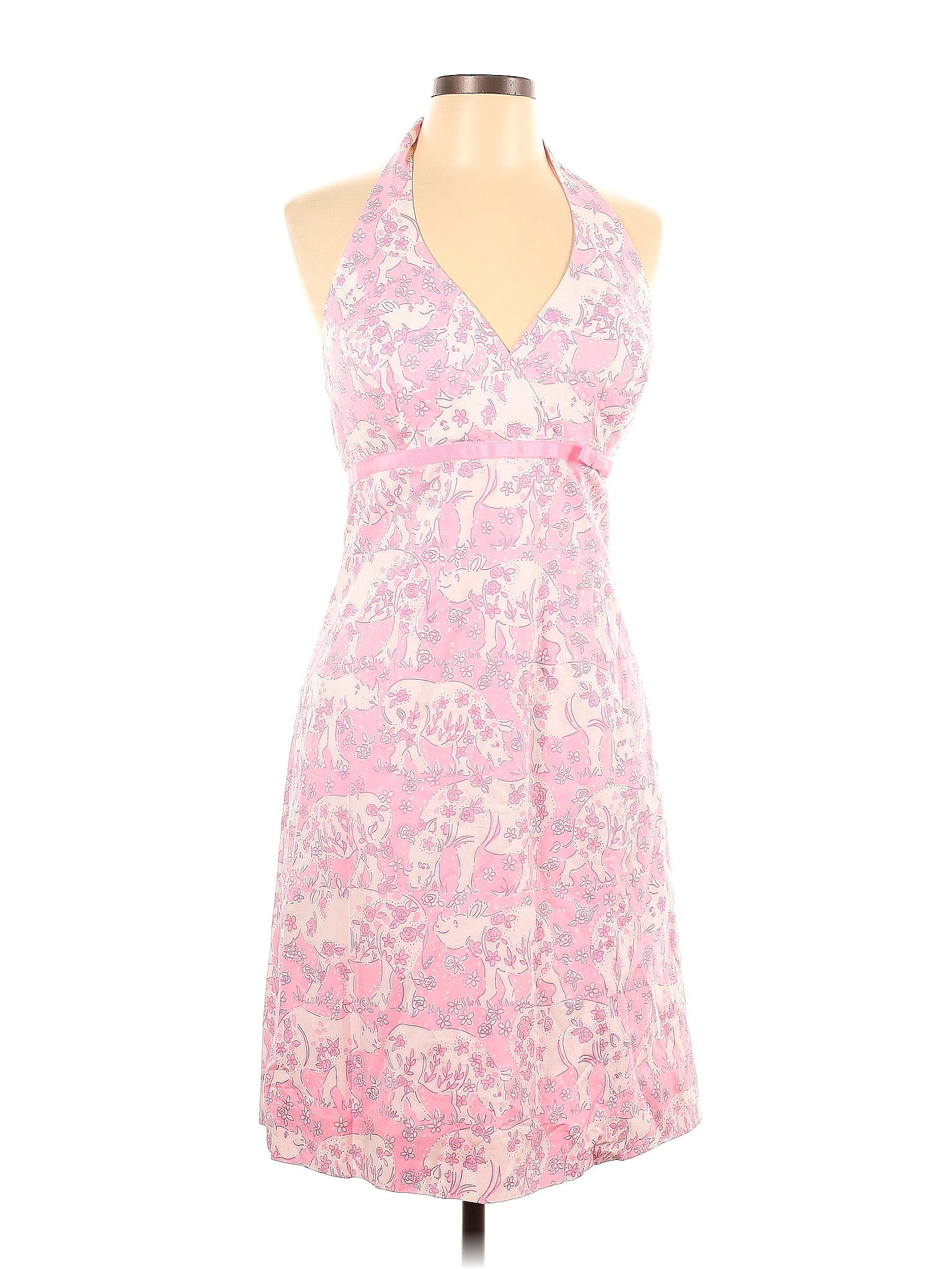 Lilly Pulitzer Cotton Floral Multi Color Pink Casual Dress Size