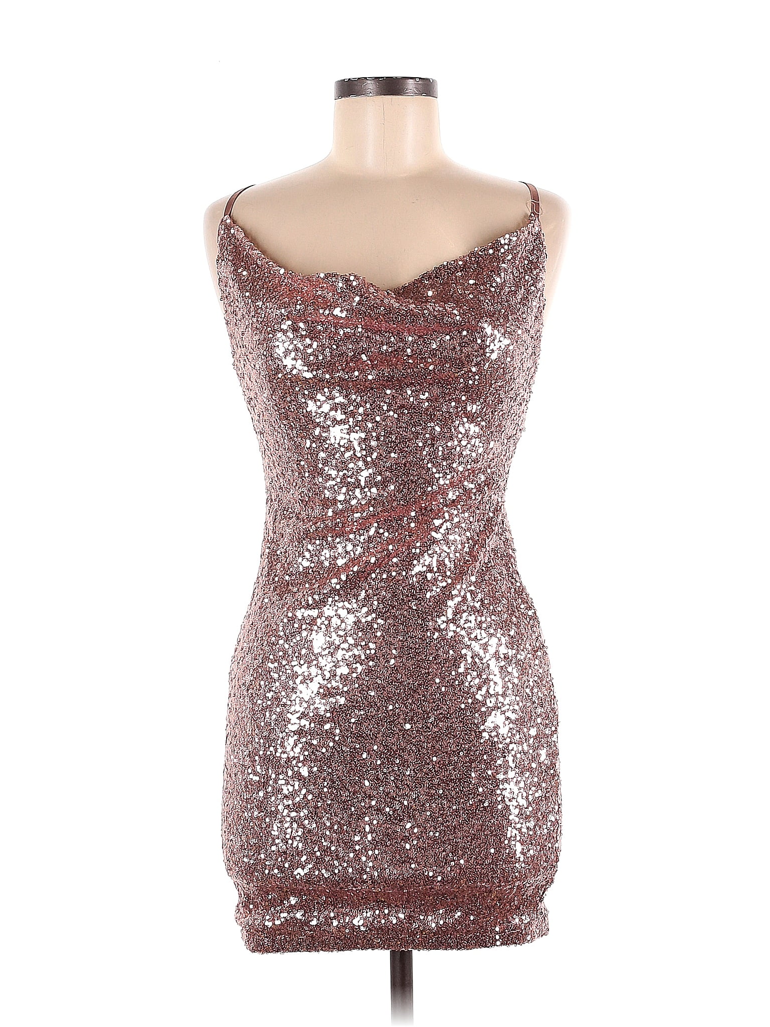 Fashion Nova Polyester Silver Cocktail Dress Size M Off