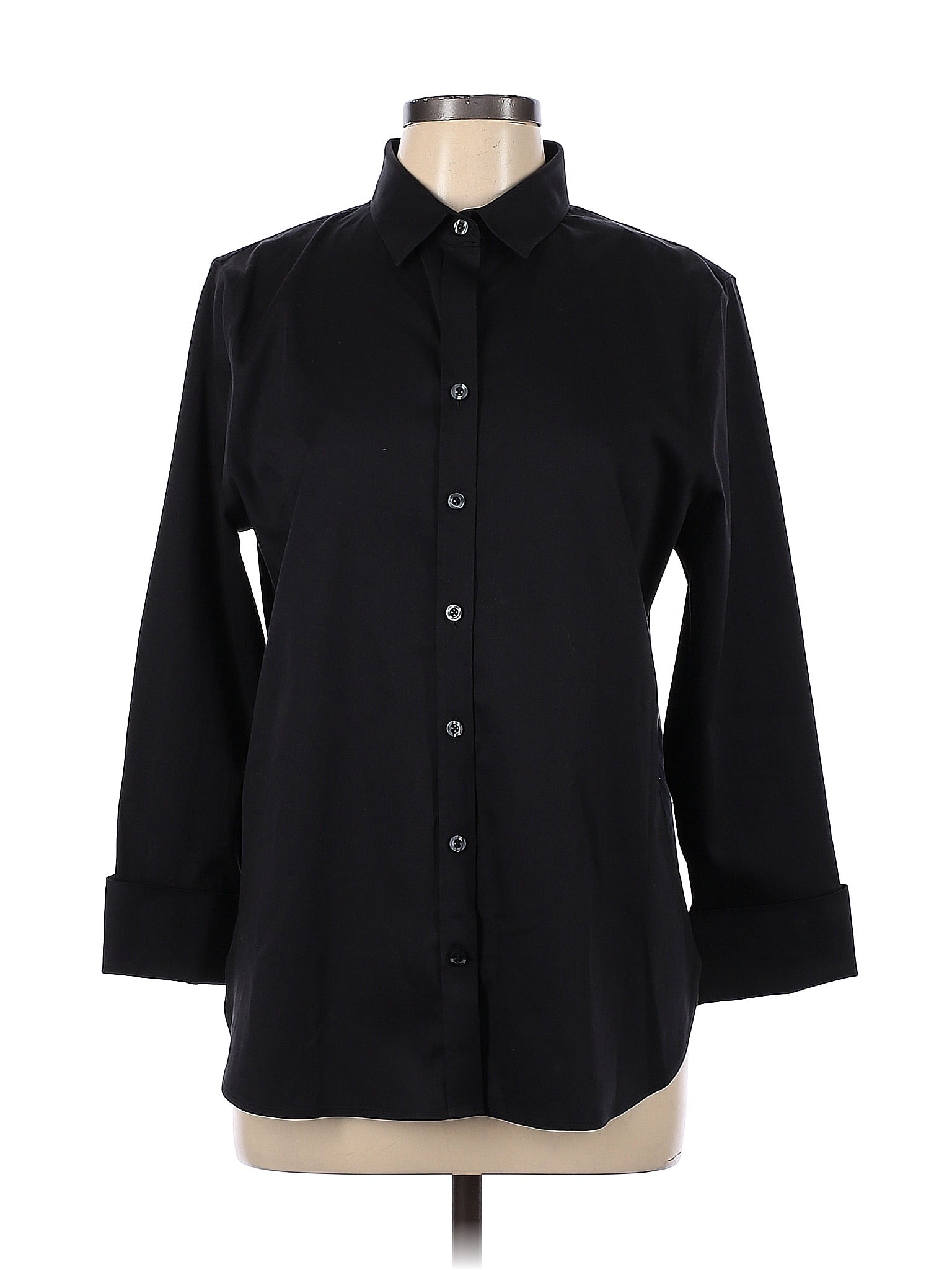 Chico S Black Long Sleeve Button Down Shirt Size Lg Off Thredup