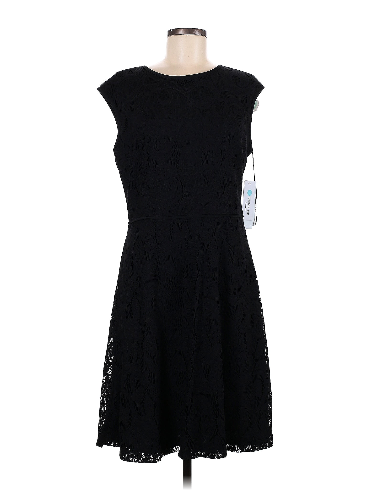 Wisp 100 Polyester Solid Black Casual Dress Size 12 69 Off ThredUP