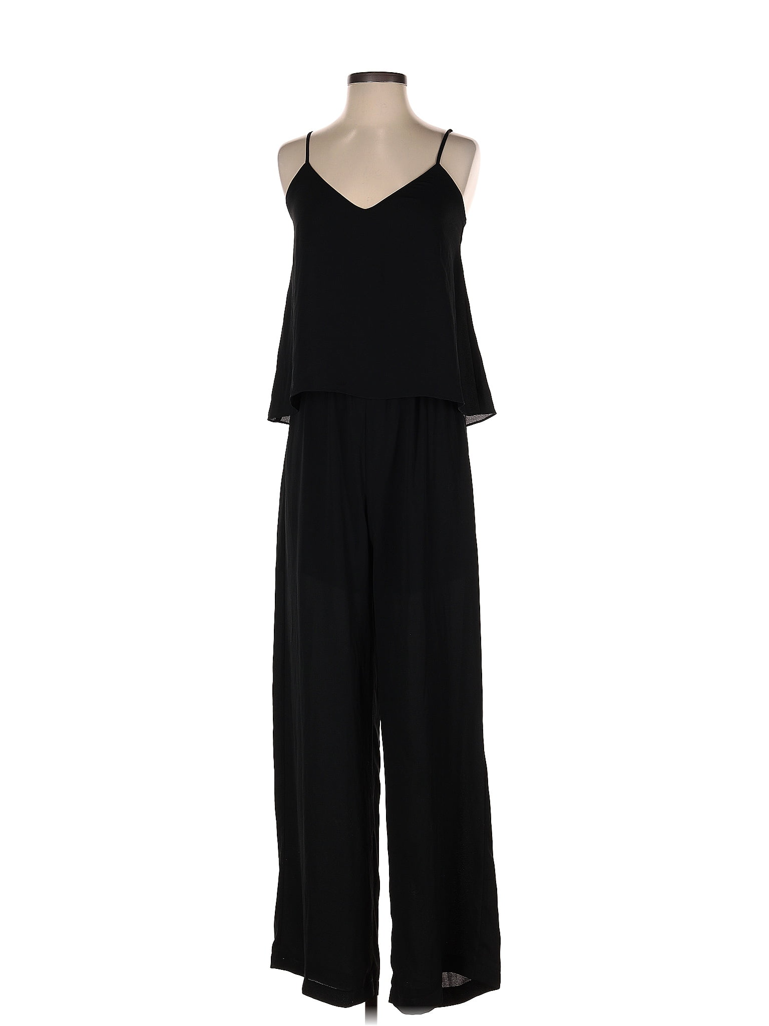 Susana Monaco Polyester Solid Black Jumpsuit Size Xs Off