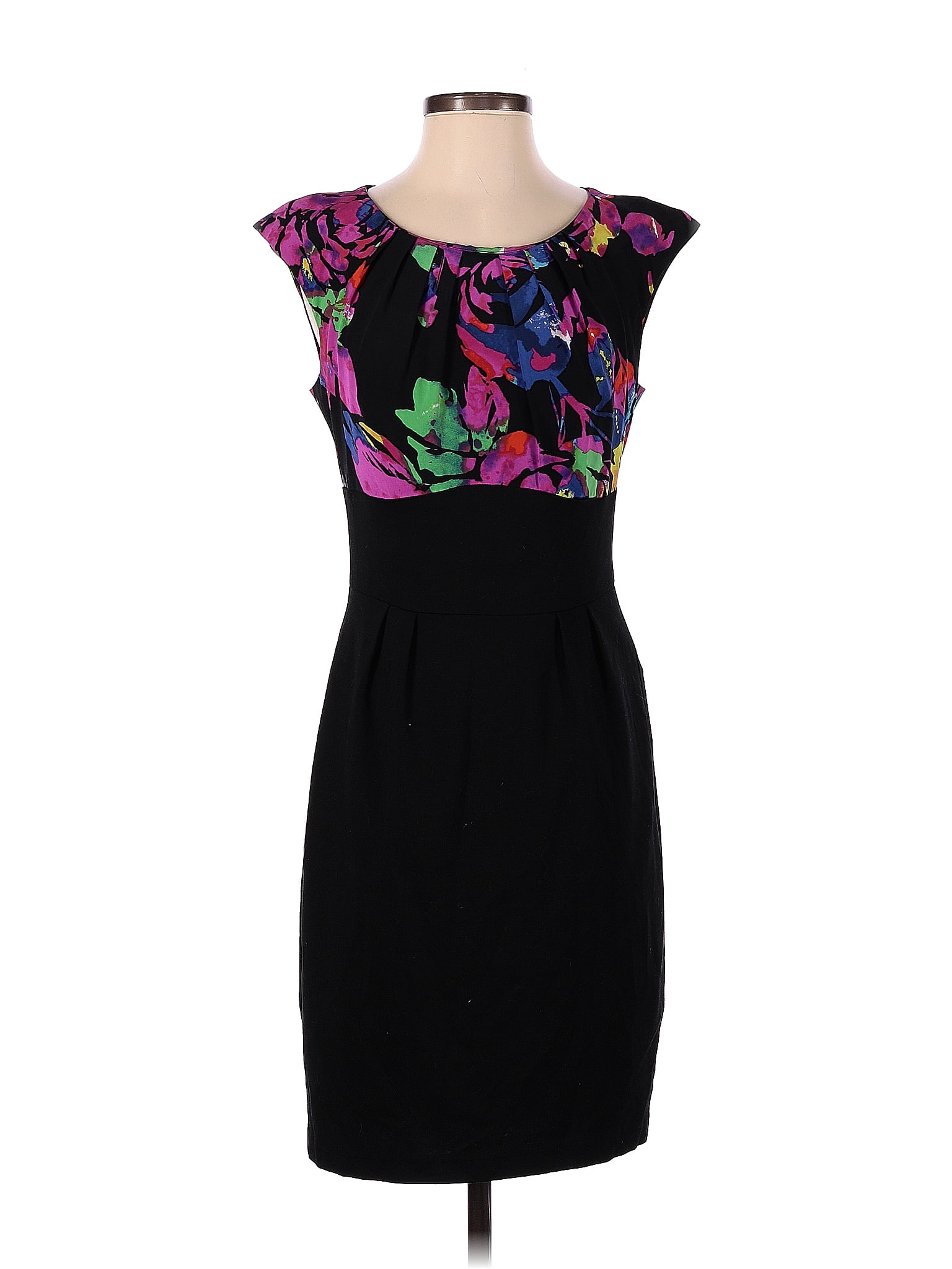 Trina Turk Silk Floral Black Casual Dress Size Off Thredup