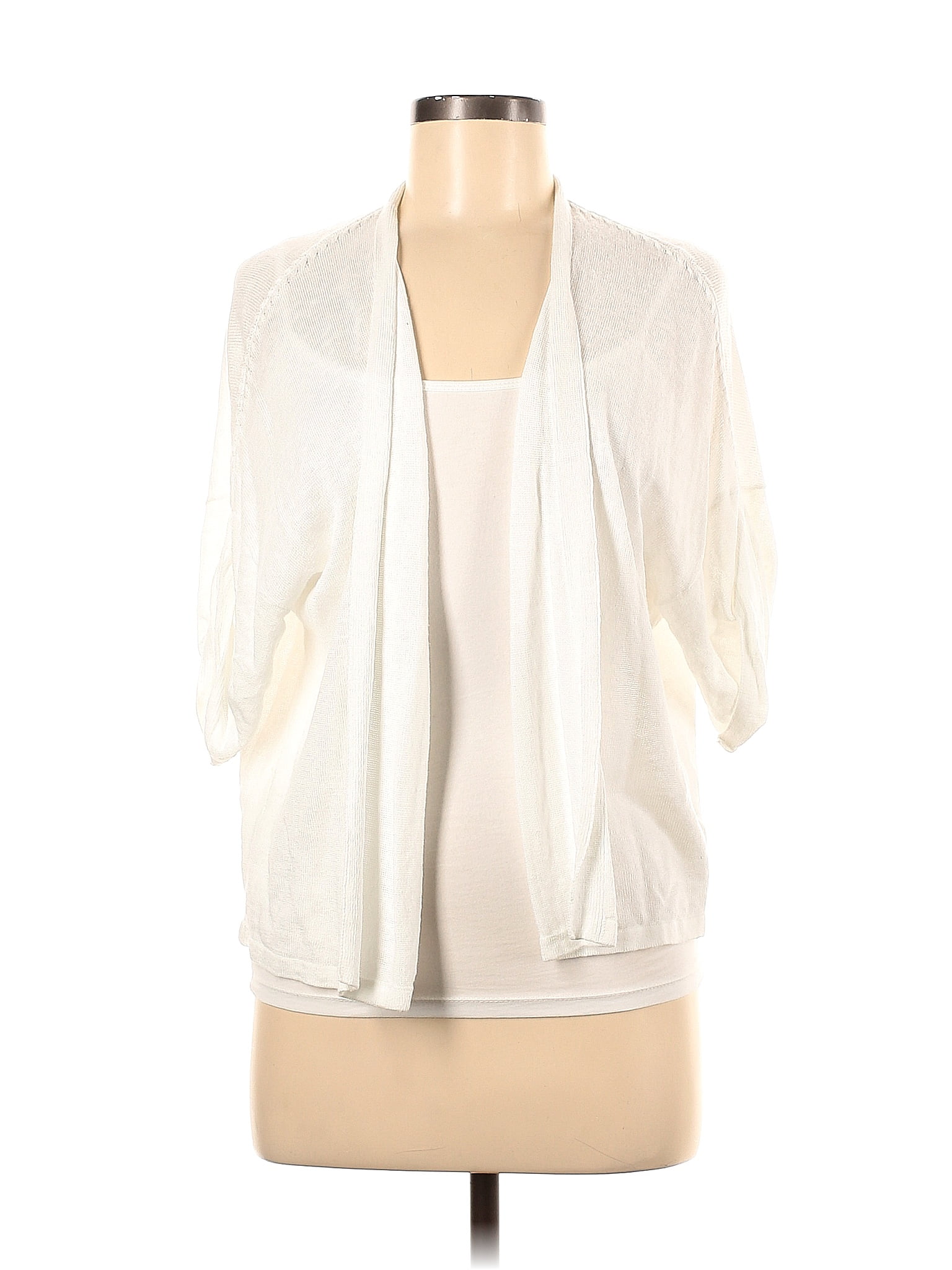 J Jill Color Block Solid White Cardigan Size L Off Thredup