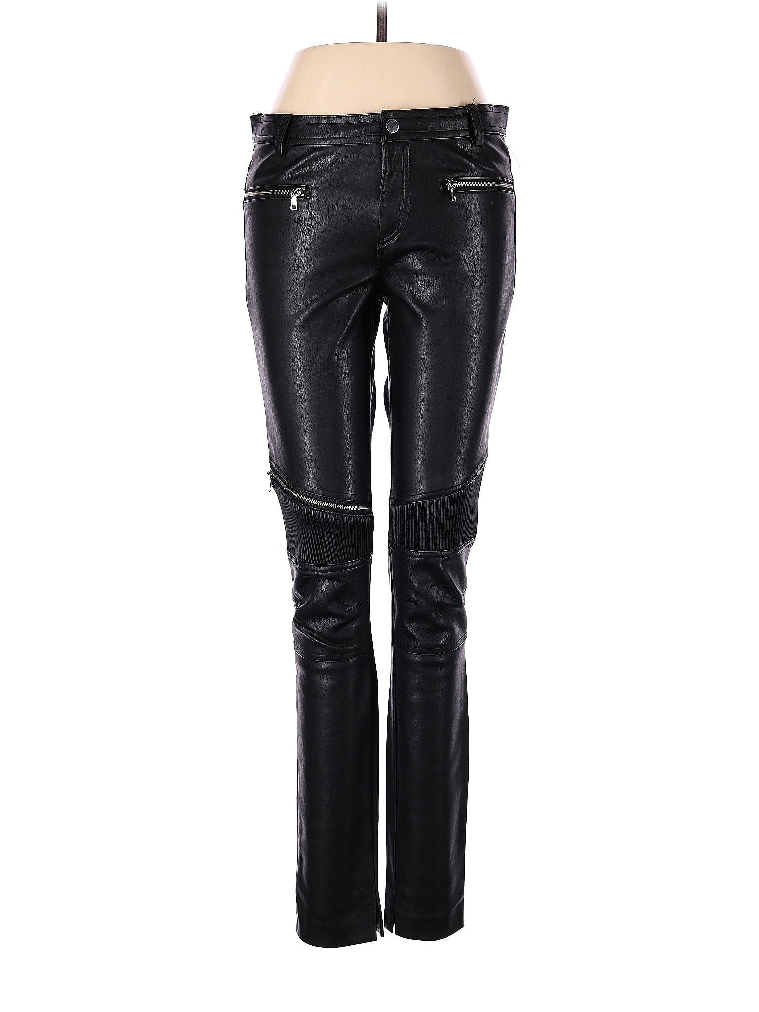 Trafaluc By Zara Solid Black Faux Leather Pants Size M 63 Off ThredUP