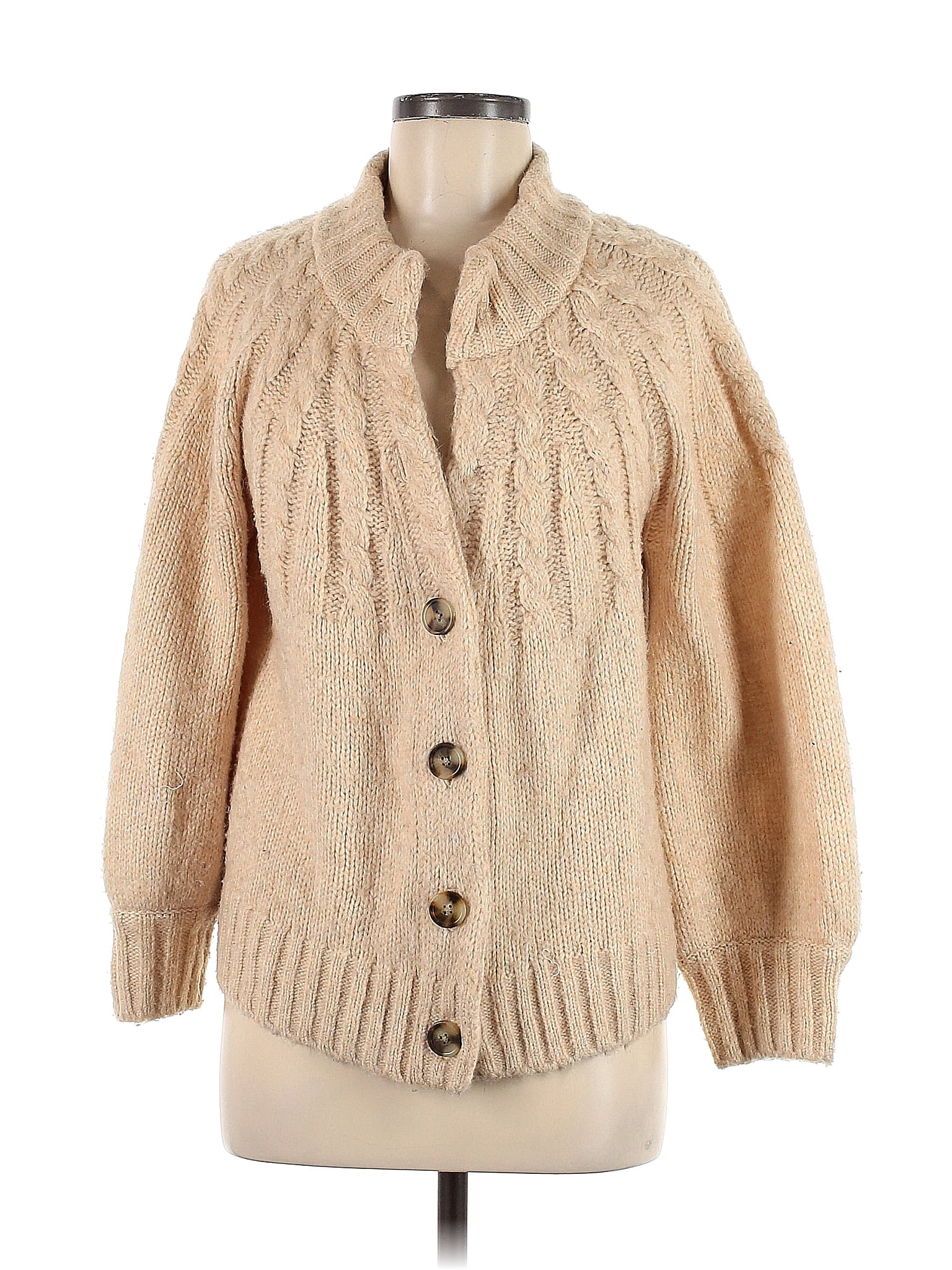 Madewell Color Block Solid Tan Cardigan Size M Off Thredup