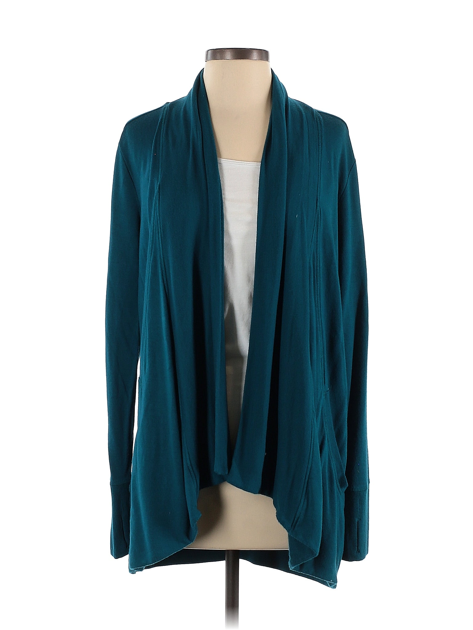 Athleta Color Block Solid Teal Cardigan Size S Off Thredup