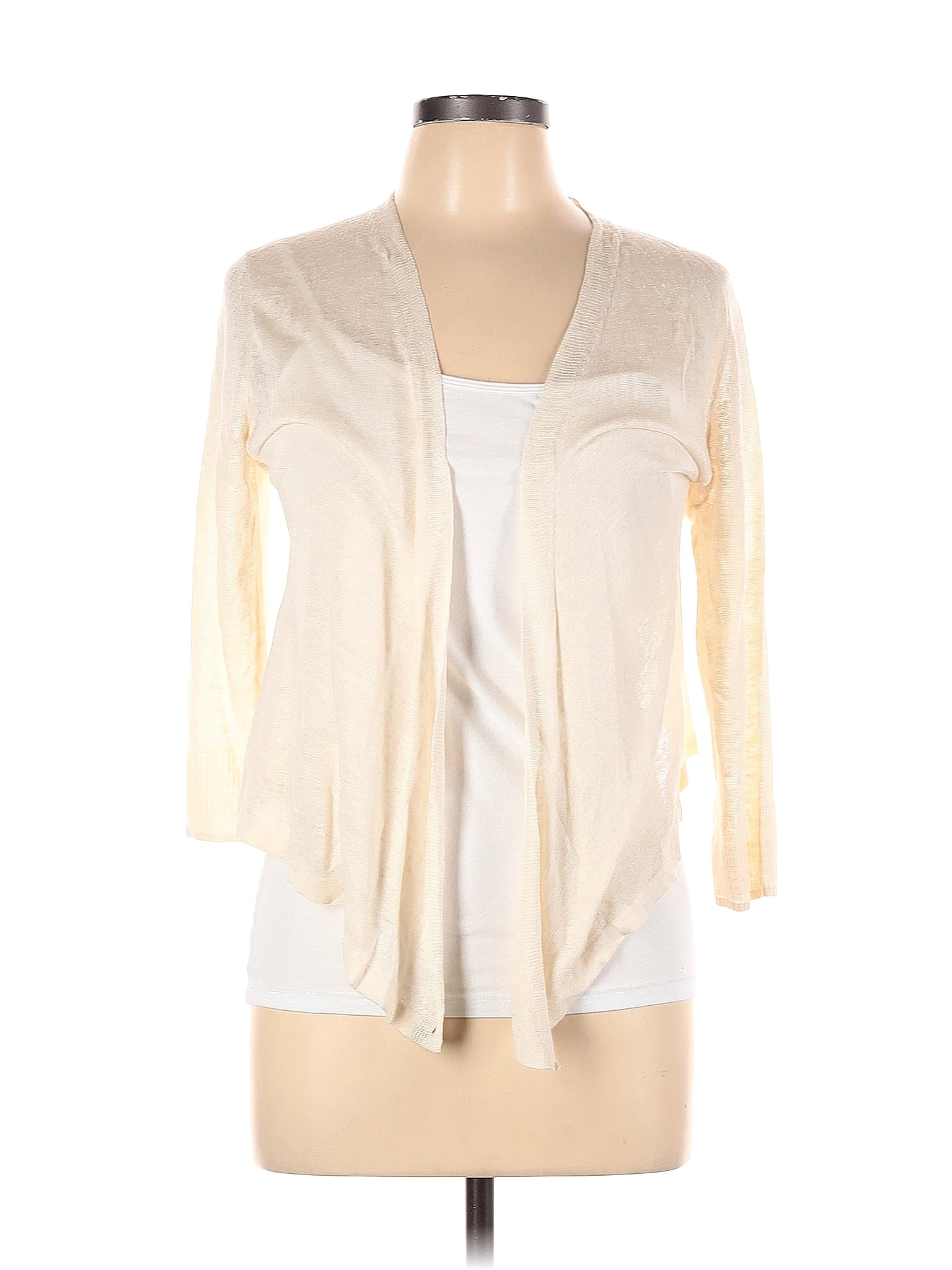 Nic Zoe Color Block Solid Ivory Cardigan Size L Off Thredup