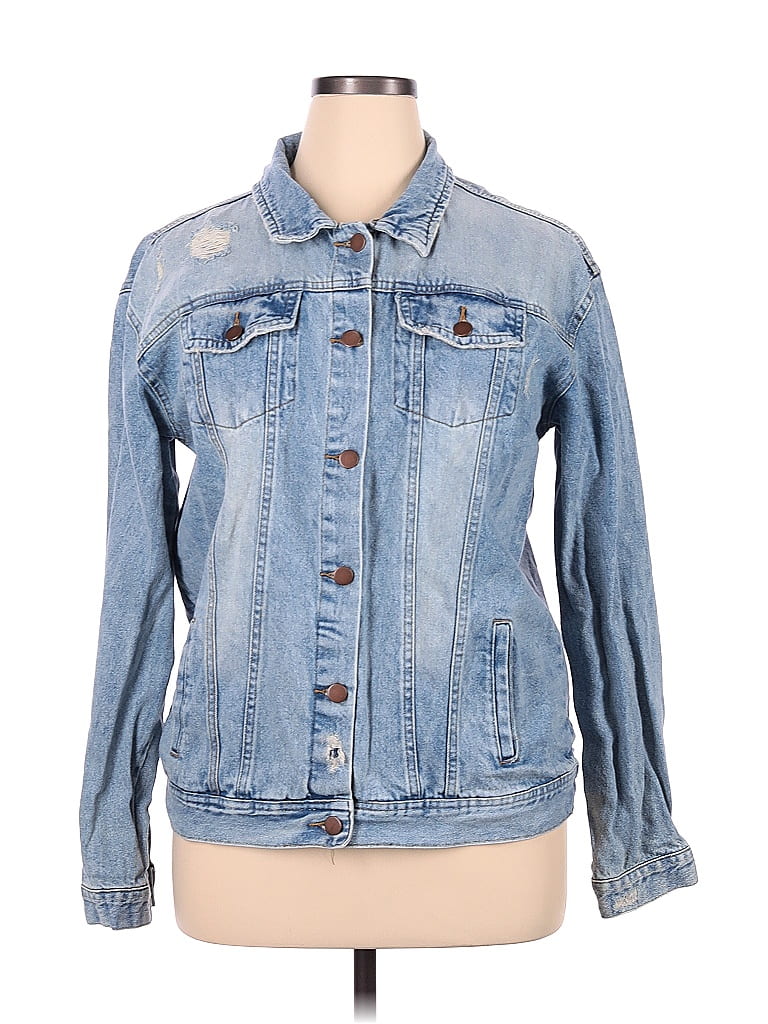 Rachel Zoe 100 Cotton Blue Denim Jacket Size XL 78 Off ThredUp