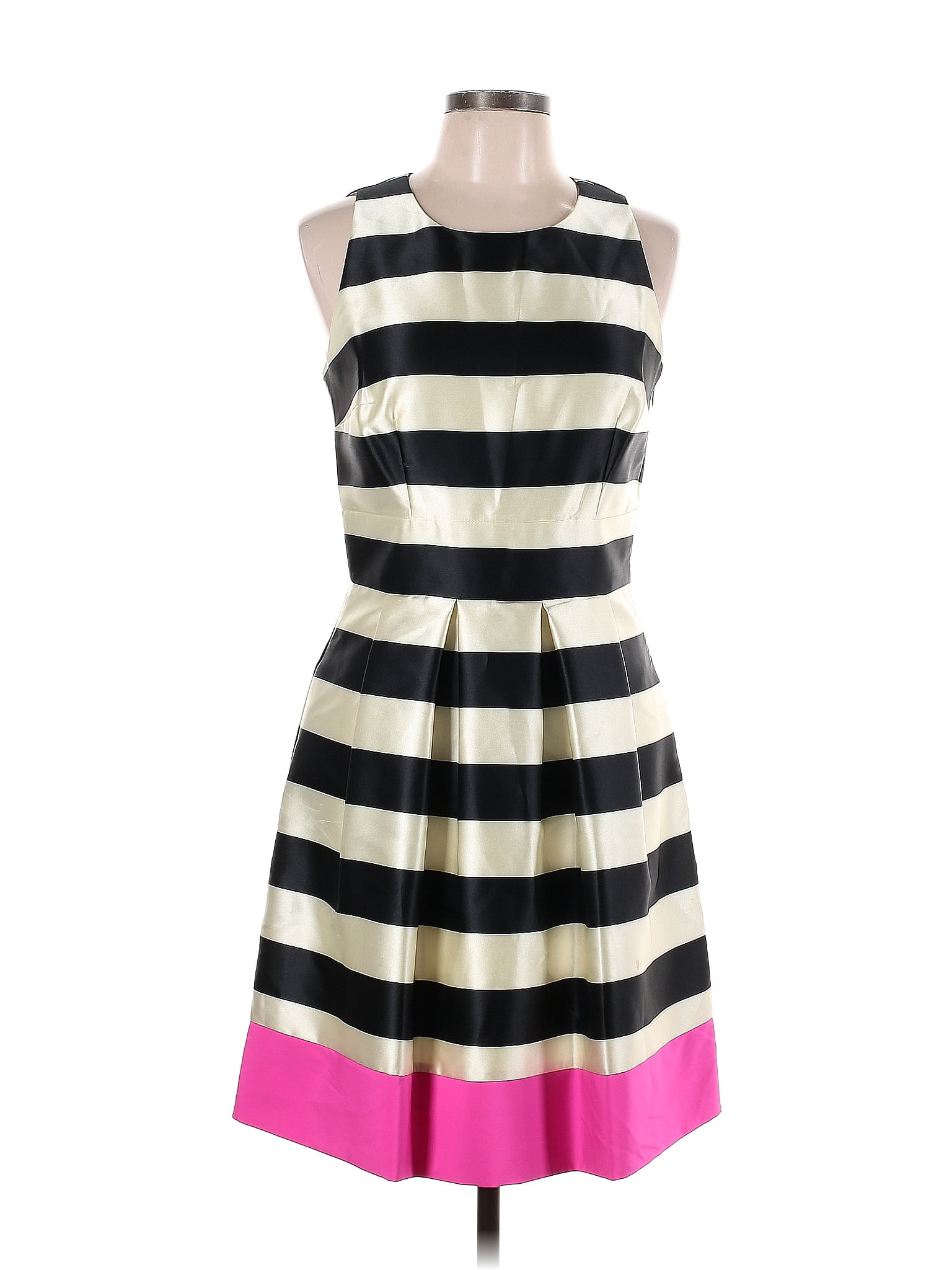 Eliza J Polyester Stripes Multi Color Gold Casual Dress Size