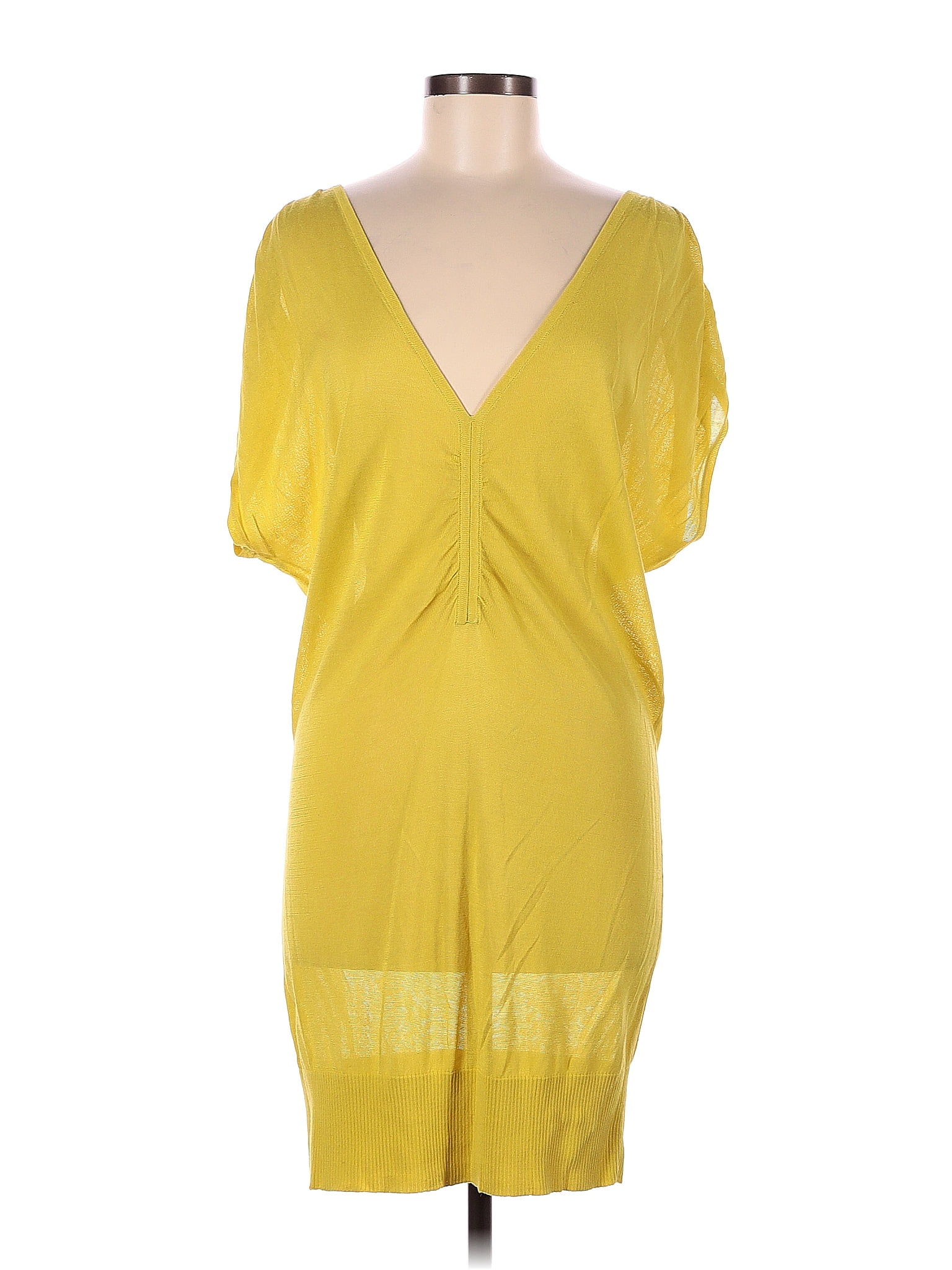 Marciano Solid Yellow Casual Dress Size M Off Thredup