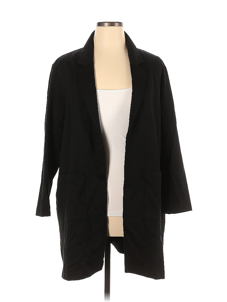 Eileen Fisher Solid Black Blazer Size 1X Plus 76 Off ThredUP