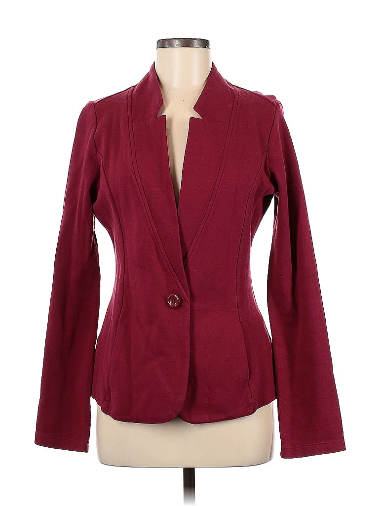 Caslon 100 Cotton Solid Red Burgundy Blazer Size M 57 Off ThredUP