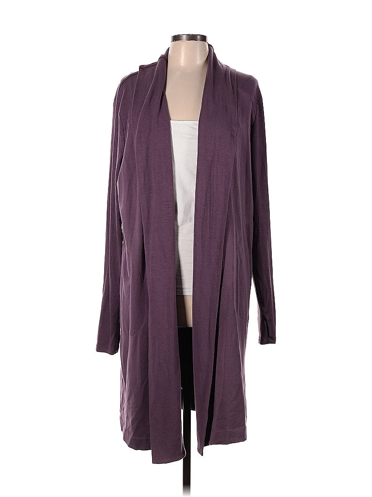 Athleta Color Block Solid Purple Cardigan Size L Tall 52 Off ThredUP