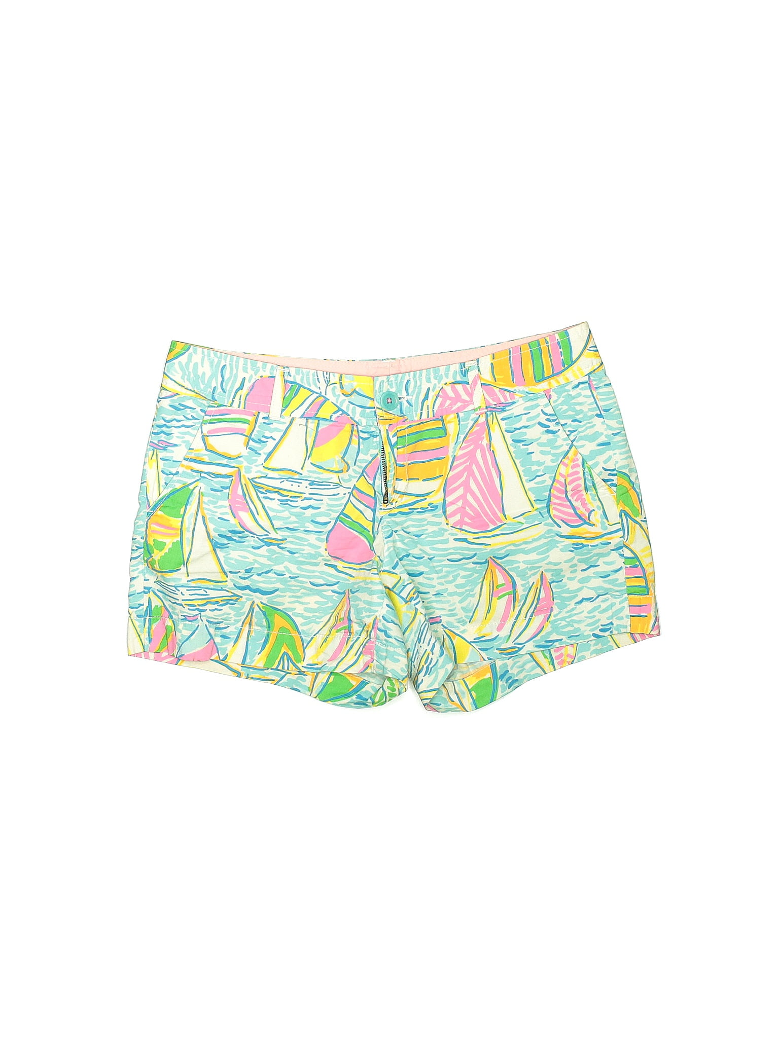 Lilly Pulitzer Cotton Multi Color Green Shorts Size Off