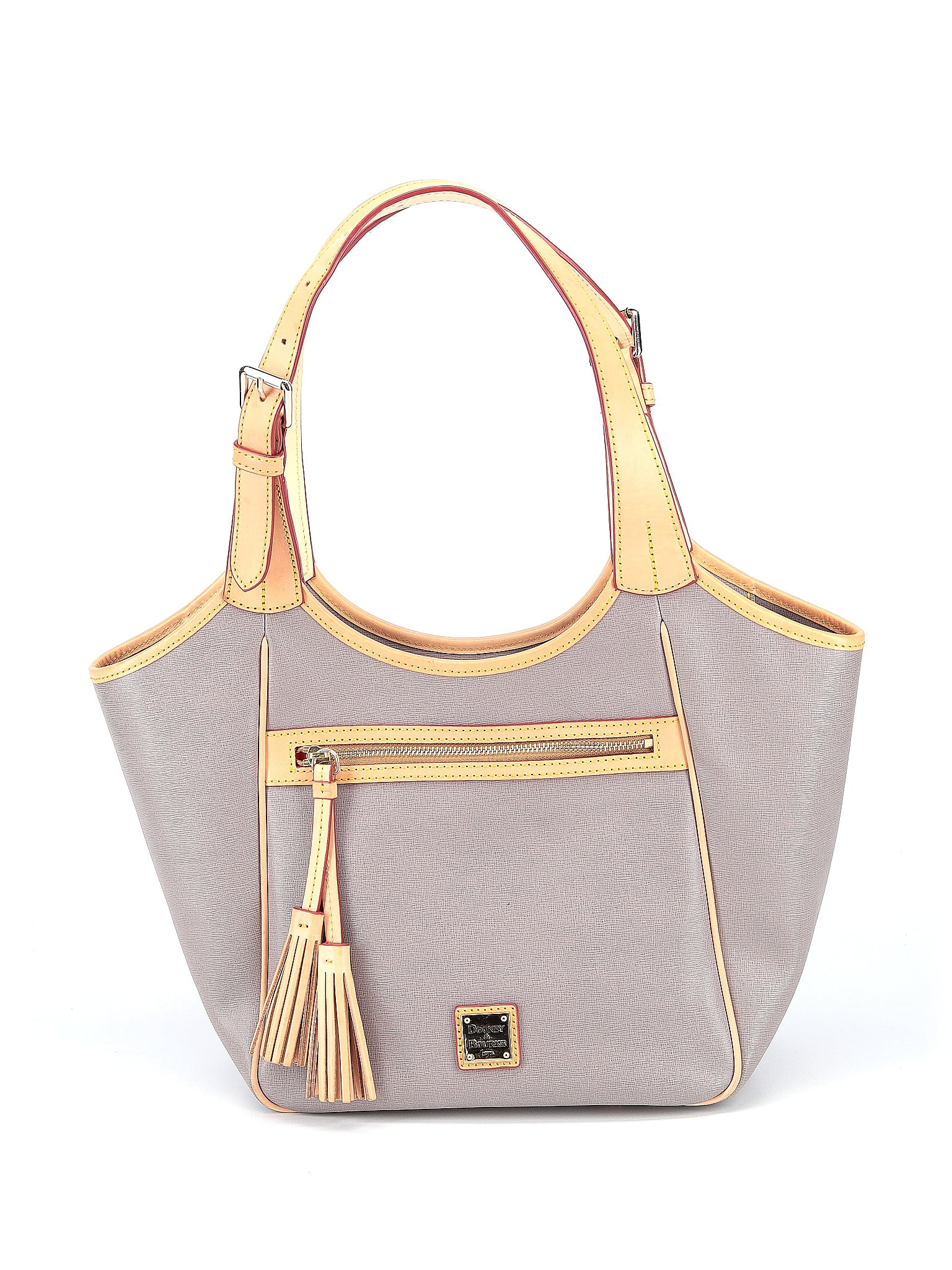 Dooney Bourke Leather Color Block Solid Gray Leather Hobo One