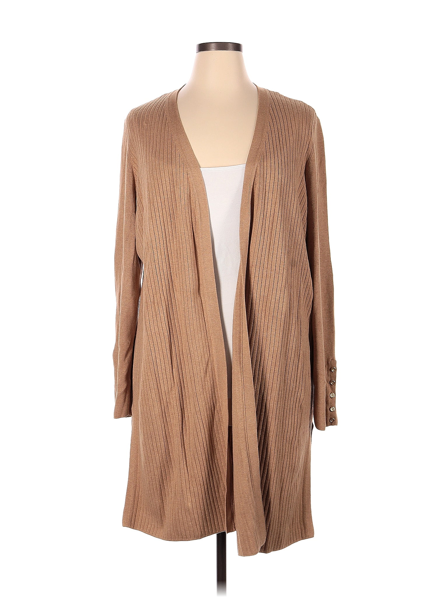 Talbots Solid Tan Cardigan Size 1X Plus 73 Off ThredUP