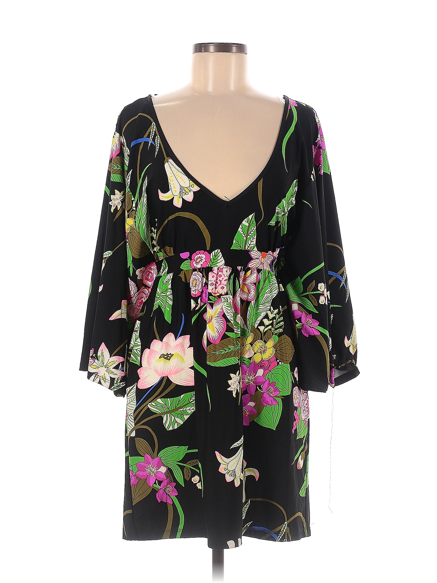 Trina Turk Floral Black Casual Dress Size M 76 Off ThredUP