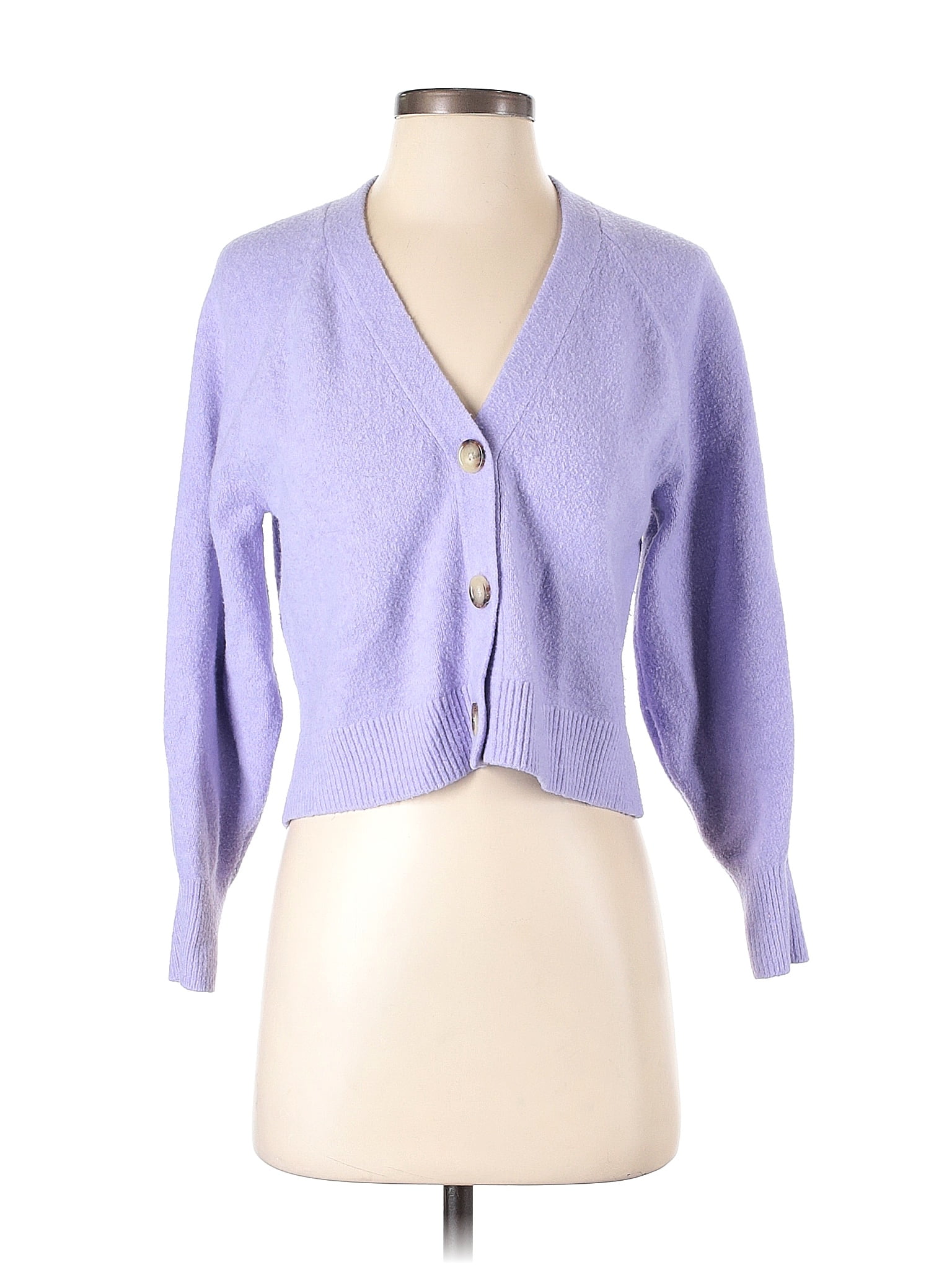 Uniqlo Color Block Solid Purple Cardigan Size S 56 Off ThredUP